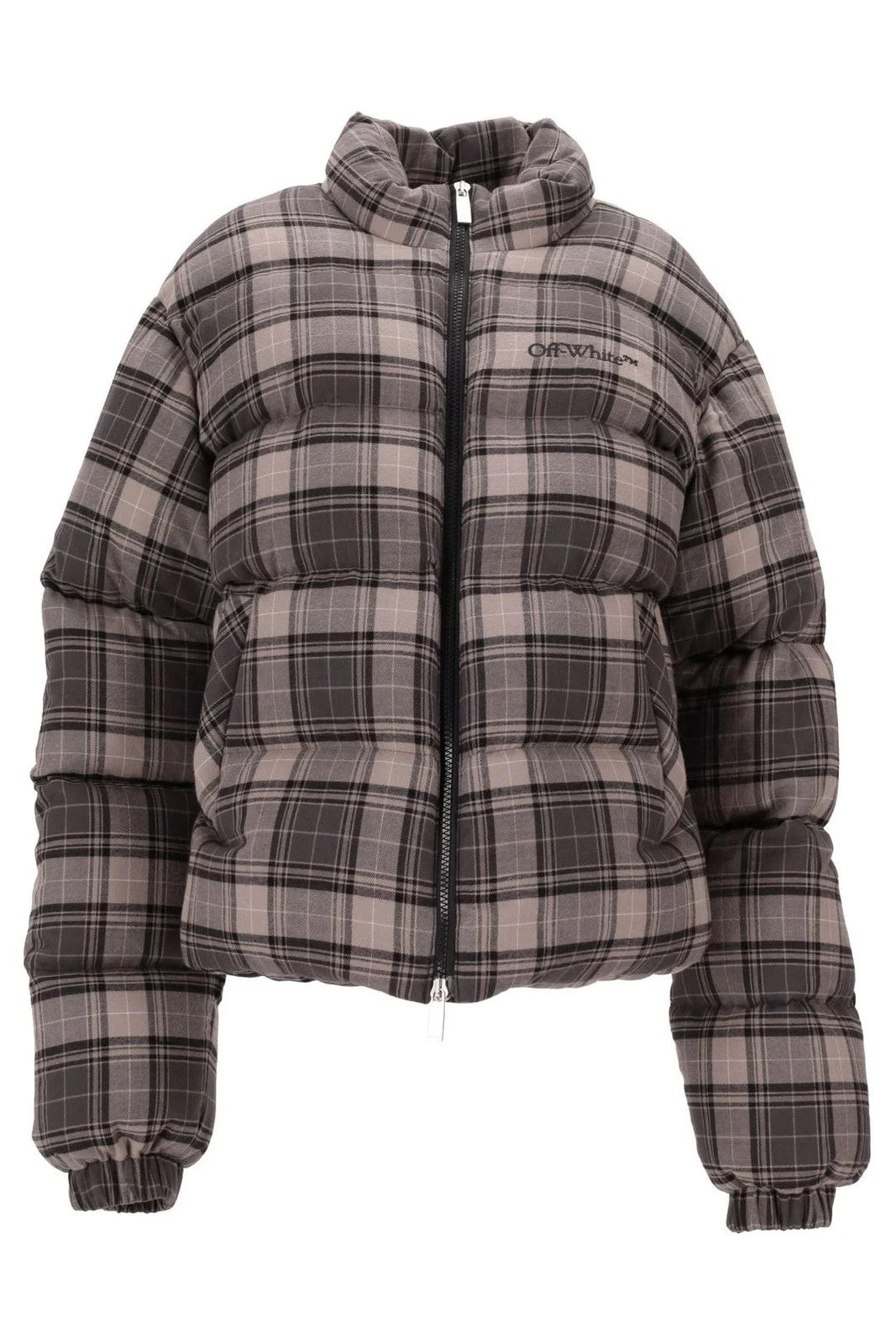 Off White Spray Arr Check Flan Down Jacket