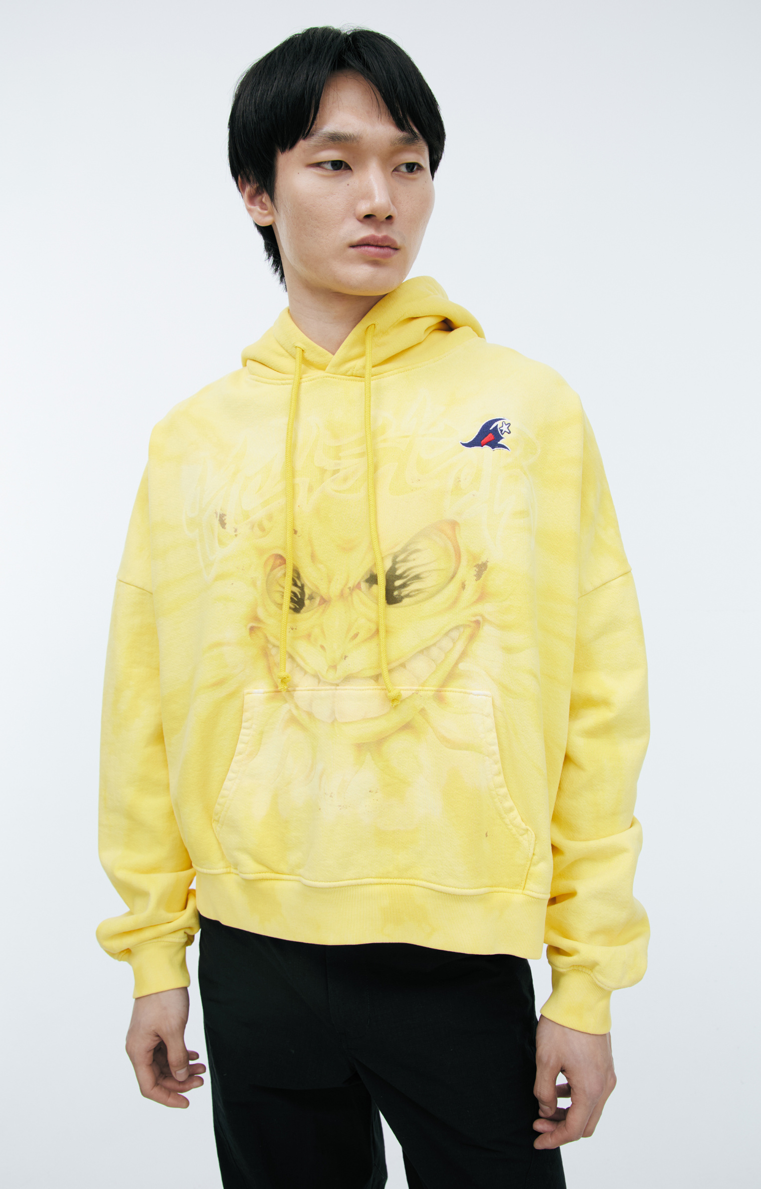 Buy Hellstar men yellow print hoodie for $350 online on SV77