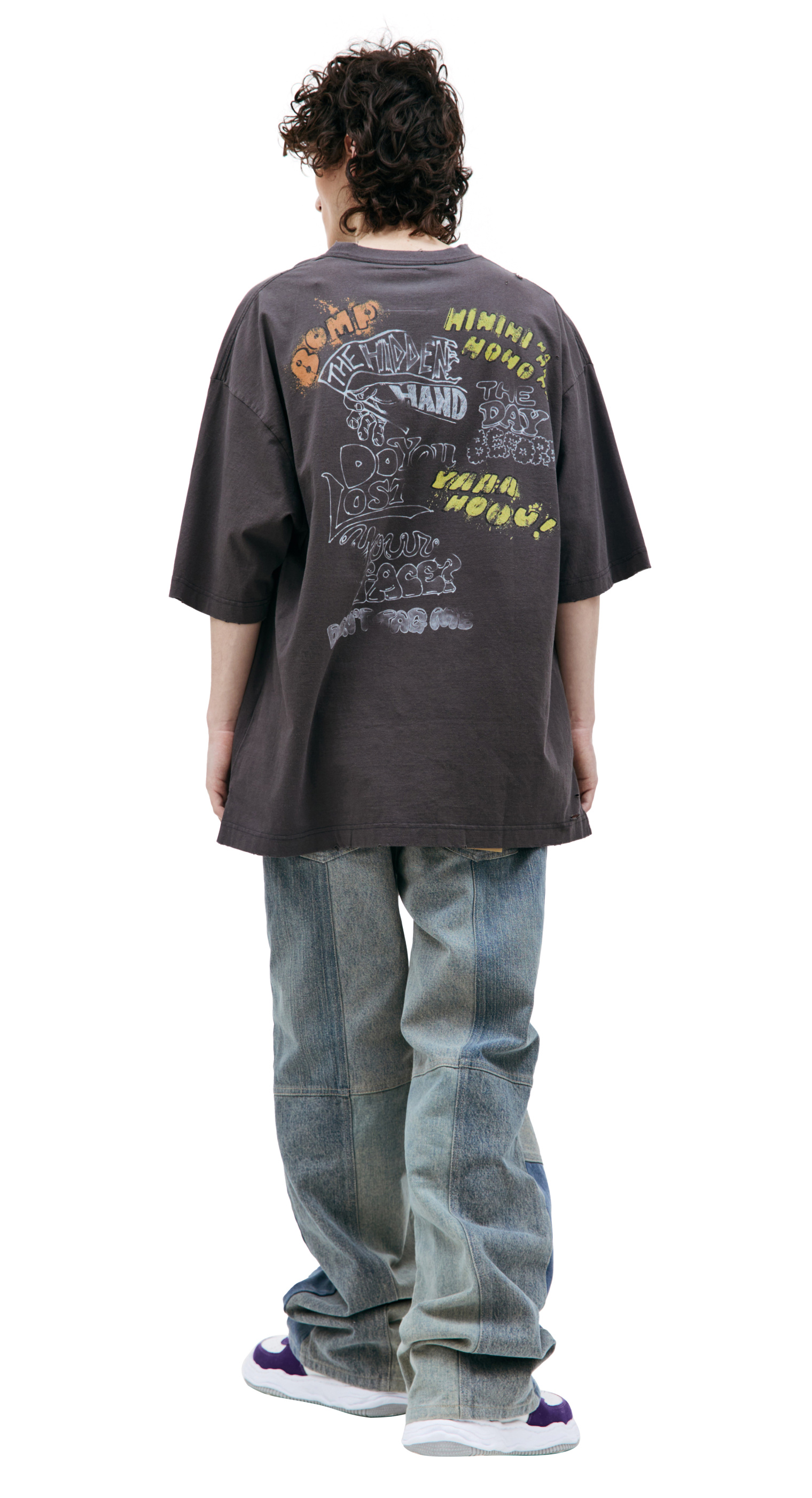 Buy Maison Mihara Yasuhiro men grey bear printed t-shirt for $385 