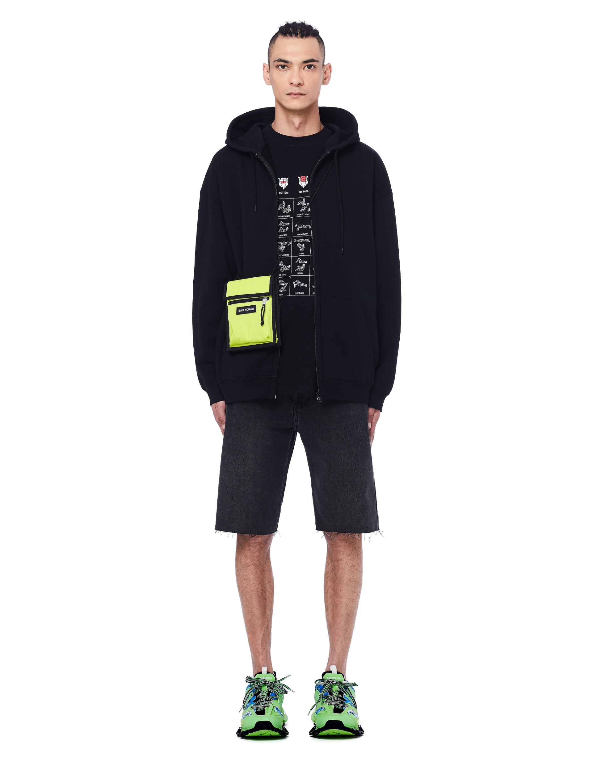 Balenciaga Black Cotton Workout T-Shirt