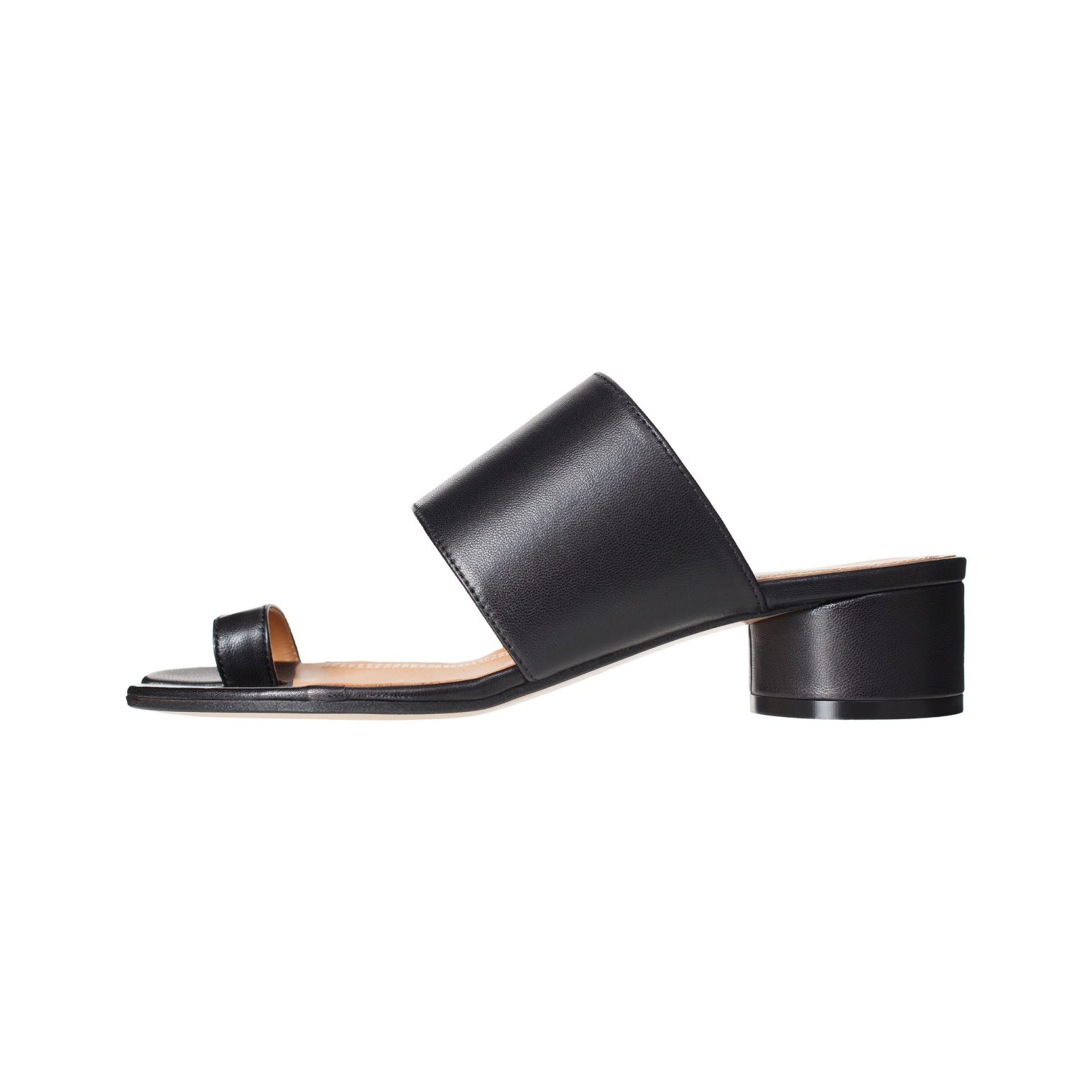 Maison Margiela Black Leather Tabi Mules