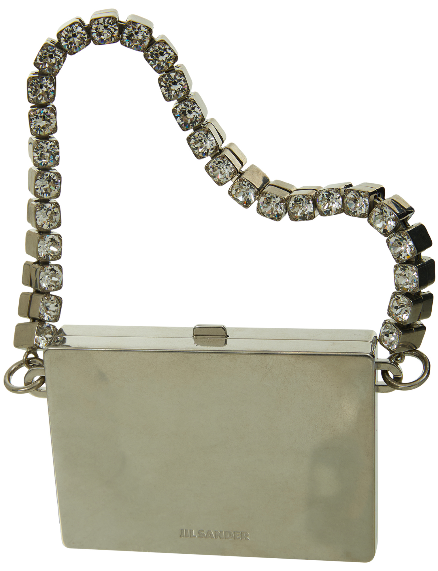 Jil Sander Mirror clutch with rhinestones