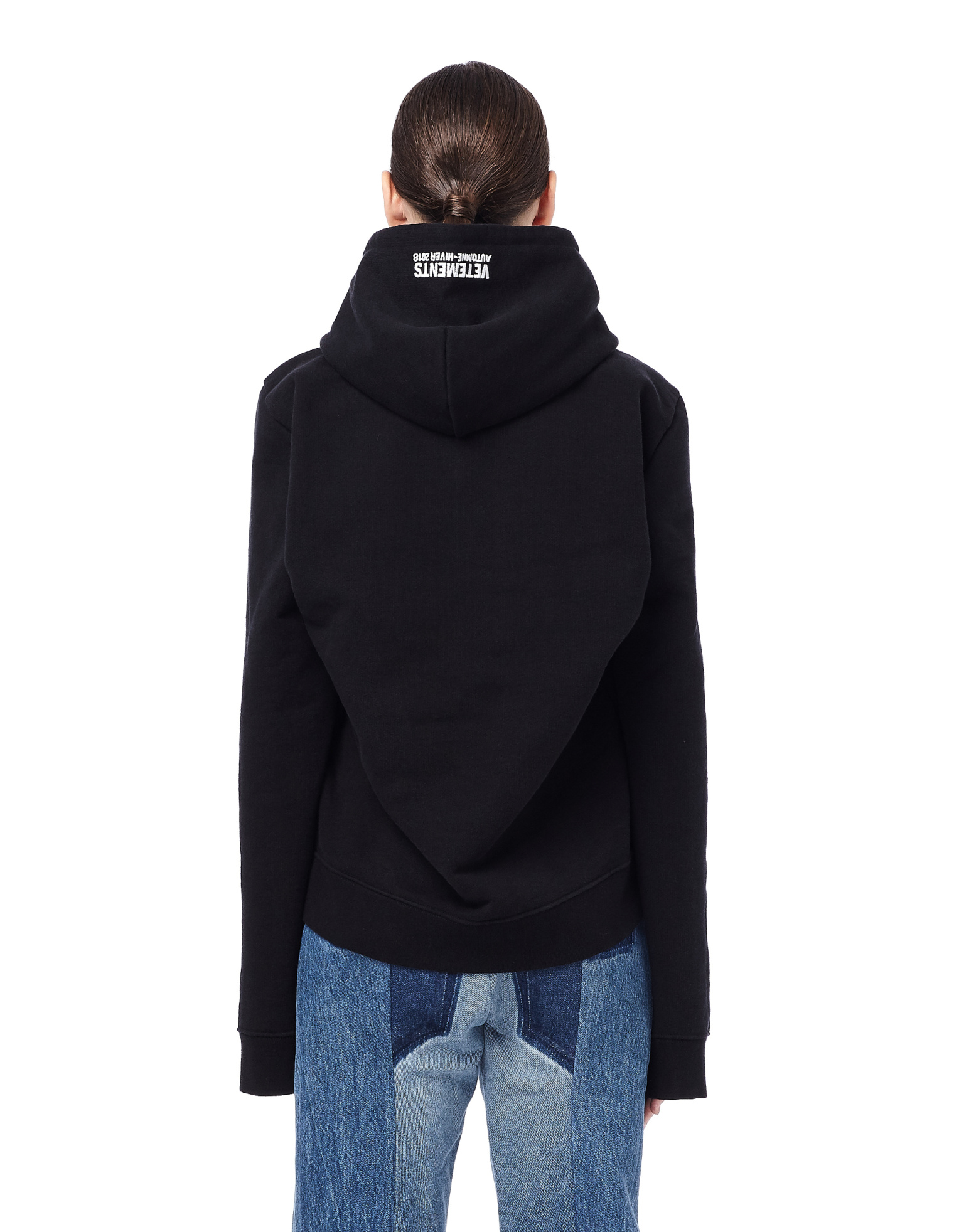 VETEMENTS Black Misplaced Logo Hoodie