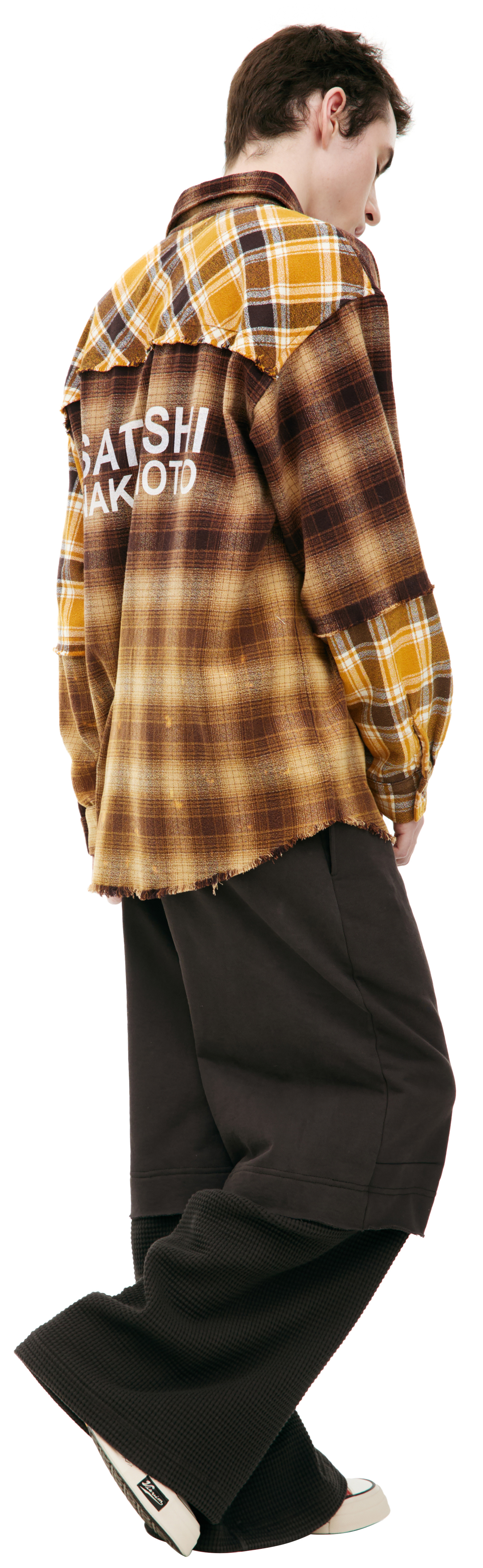 Satoshi Nakamoto Patchwork flannel shirt