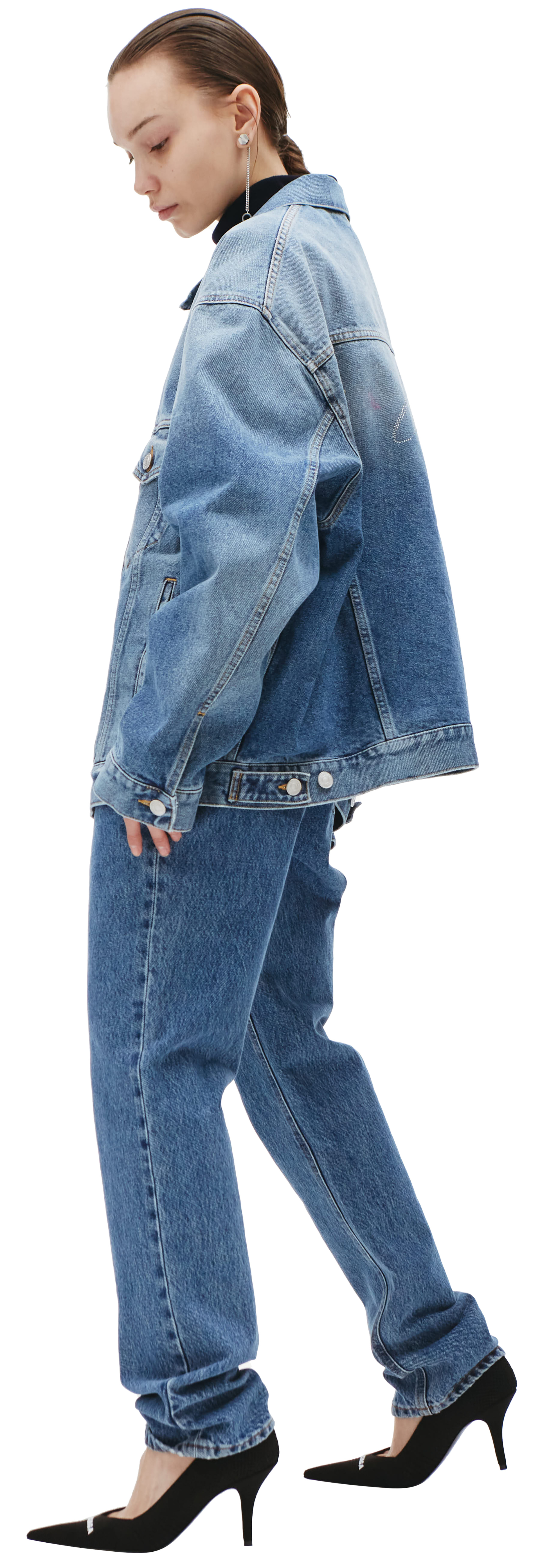 Balenciaga Bebe Denim Jacket Strass