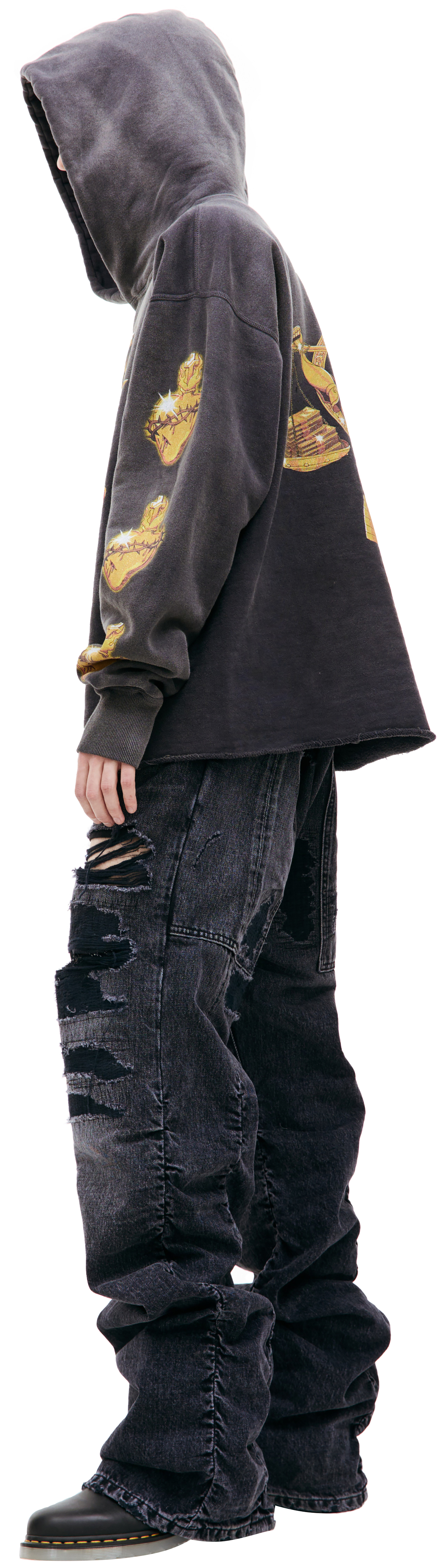 Saint Michael Printed cotton hoodie