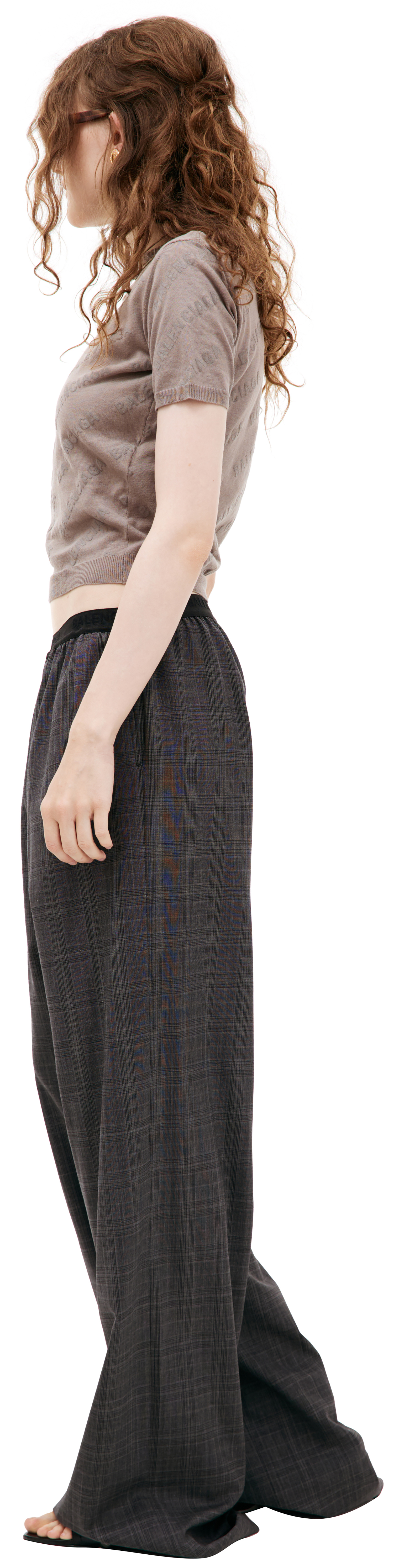 Balenciaga Wool plaid trousers