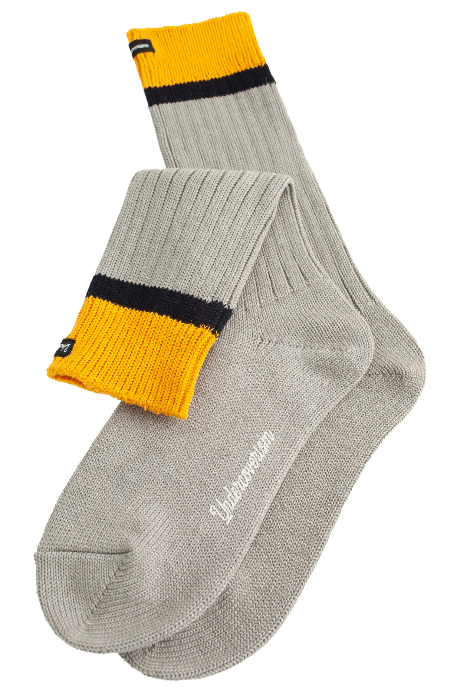 Undercover Grey calf-high knit socks