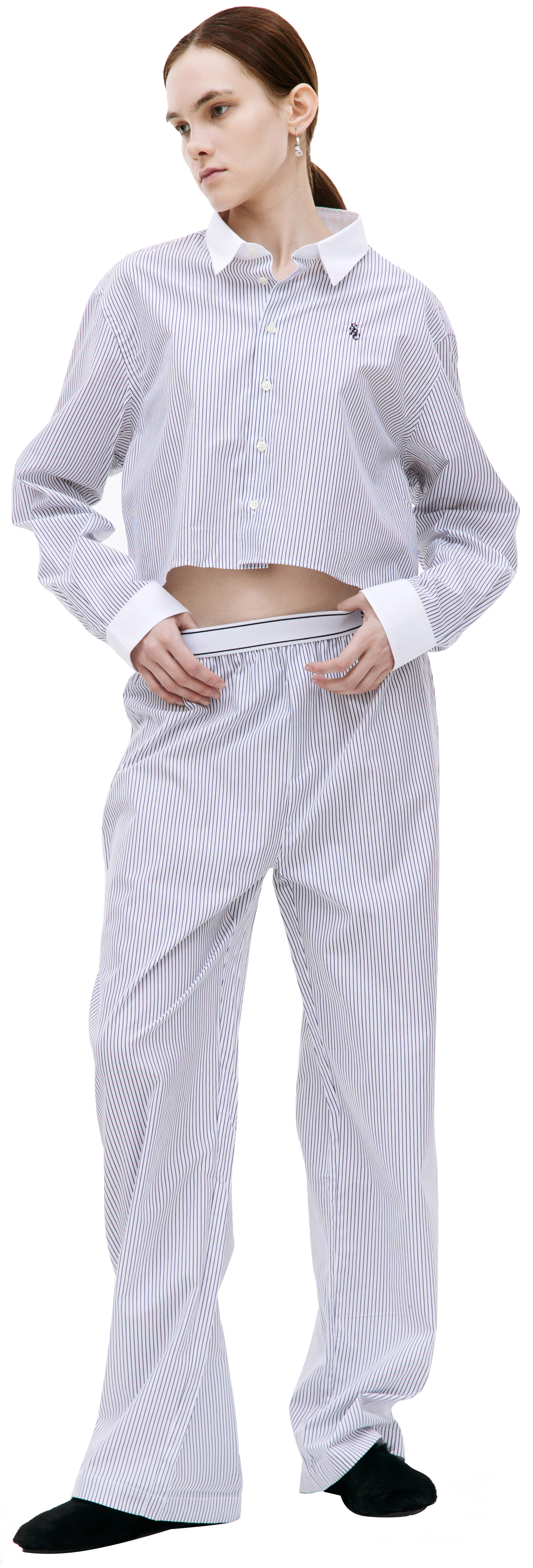 SPORTY & RICH Cotton striped trousers