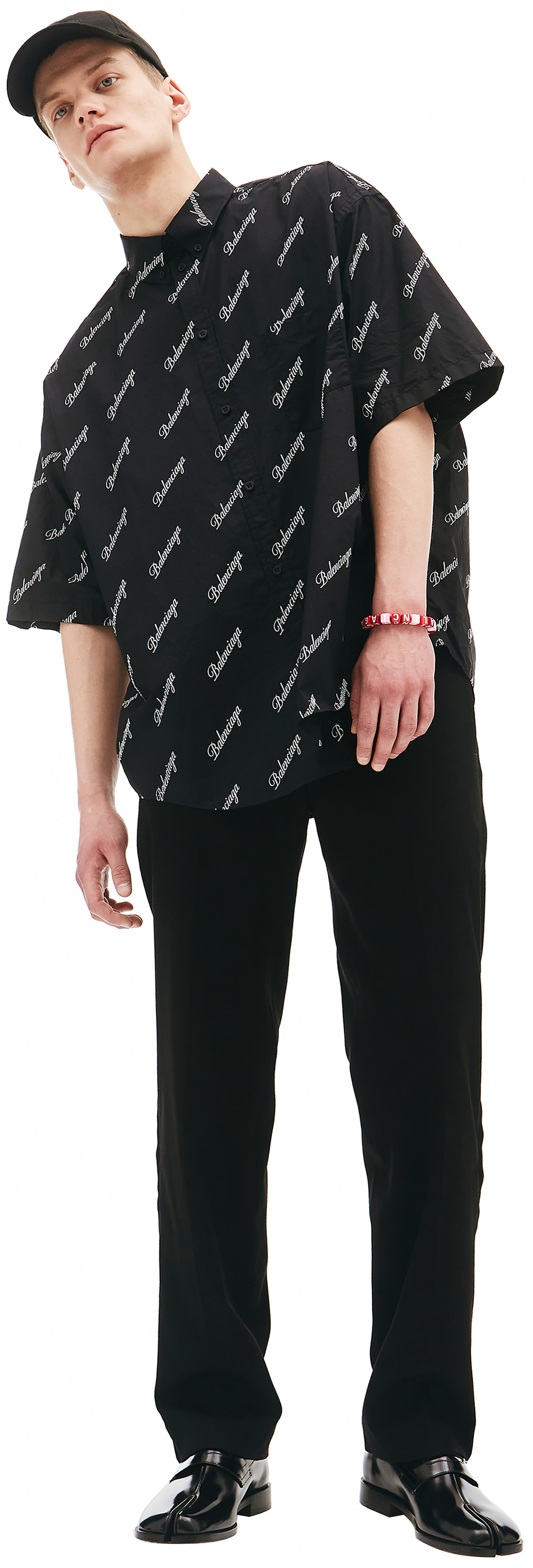 Balenciaga Рубашка с коротким рукавом и монопринтом