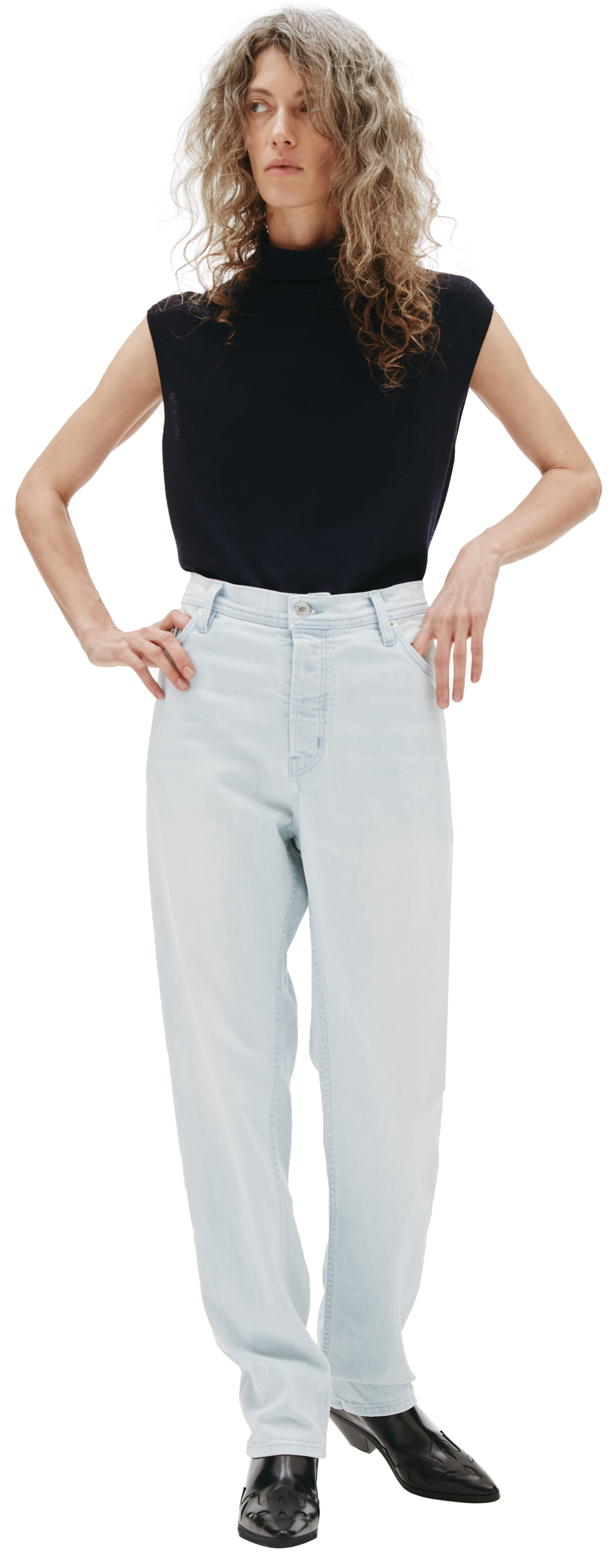 Enfants Riches Déprimés Tapered Jeans with leather patch