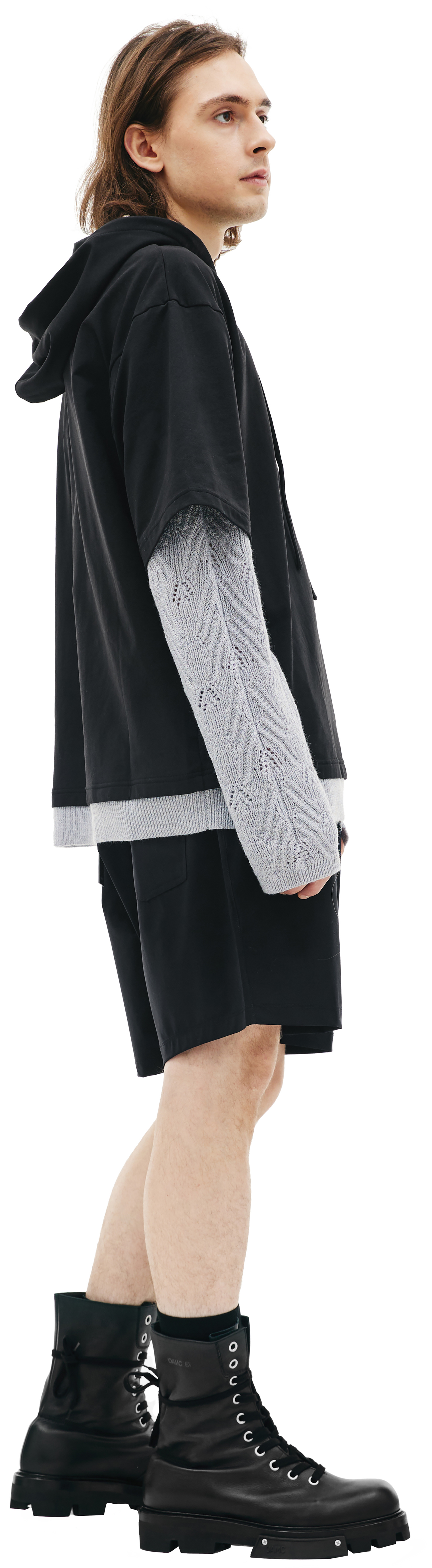 Nahmias Hoodie with knit sleeves