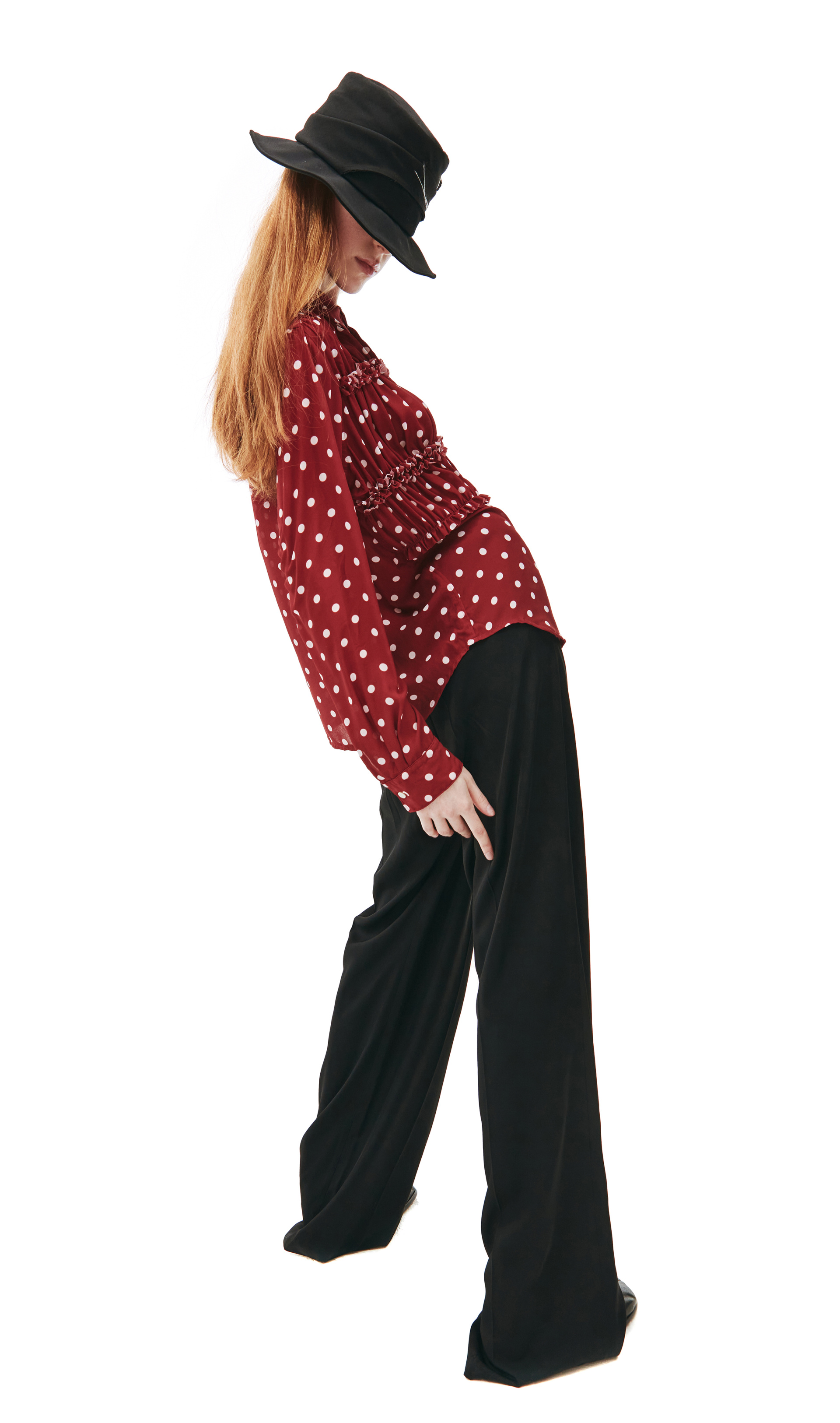 Comme des Garcons CdG Polka-dot blouse with ruffles