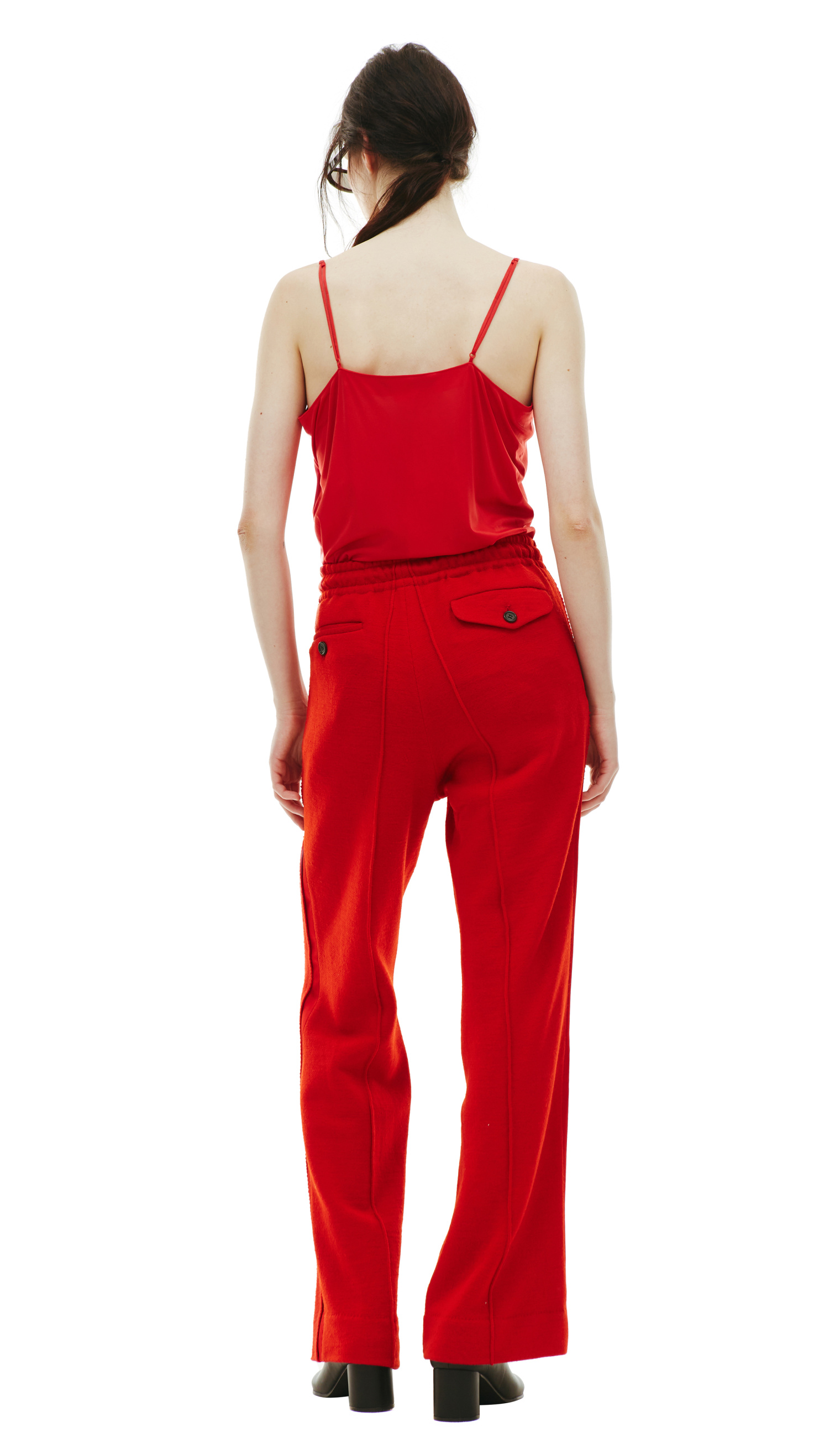 Buy Undercover women red wool trousers for €448 online on SV77