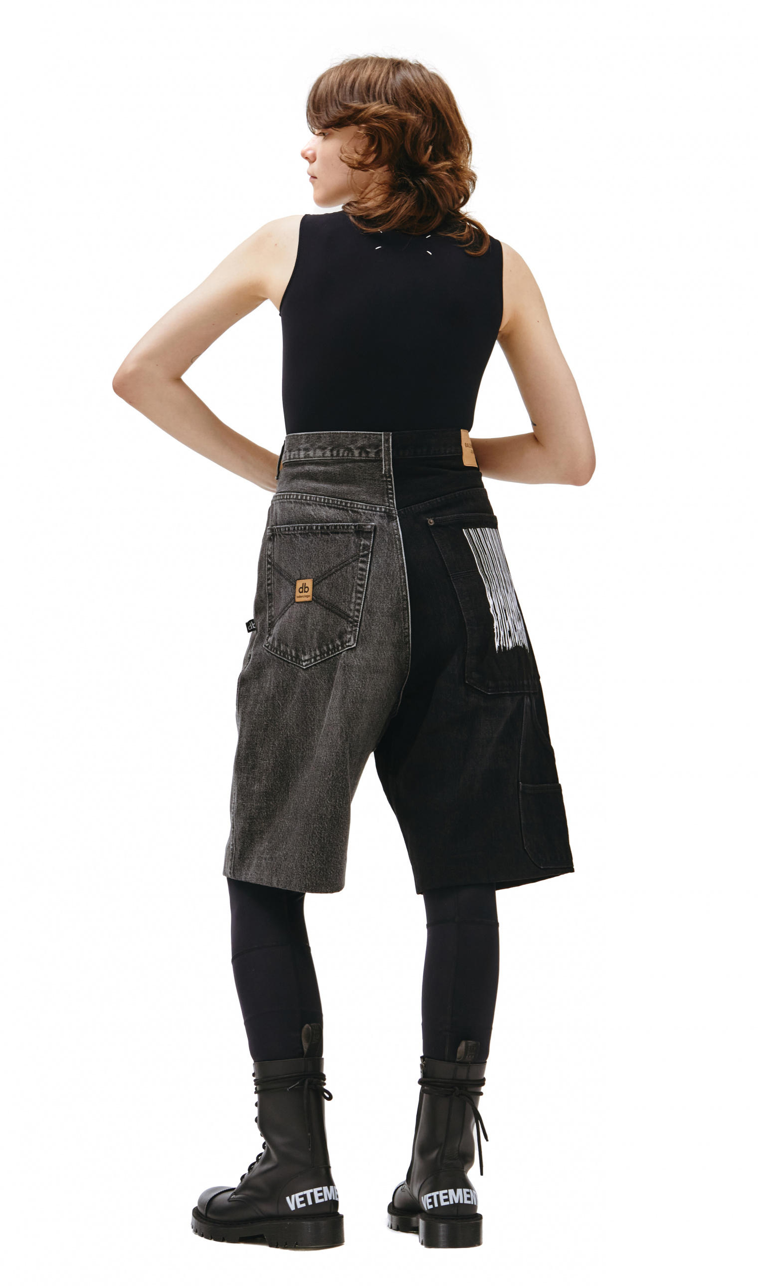 Balenciaga Black & Grey denim shorts