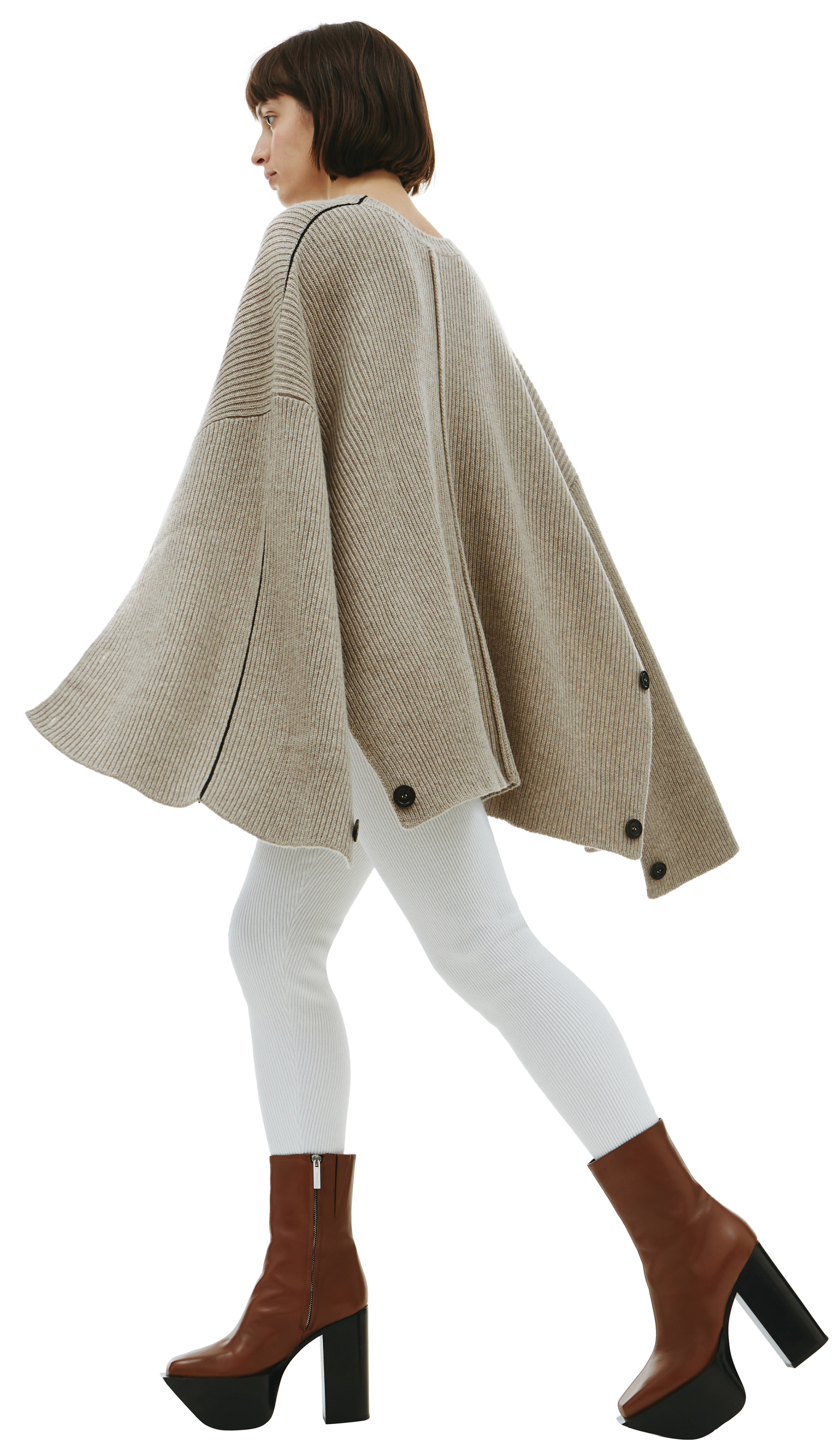 PETER DO Ribbed knit cape sweater