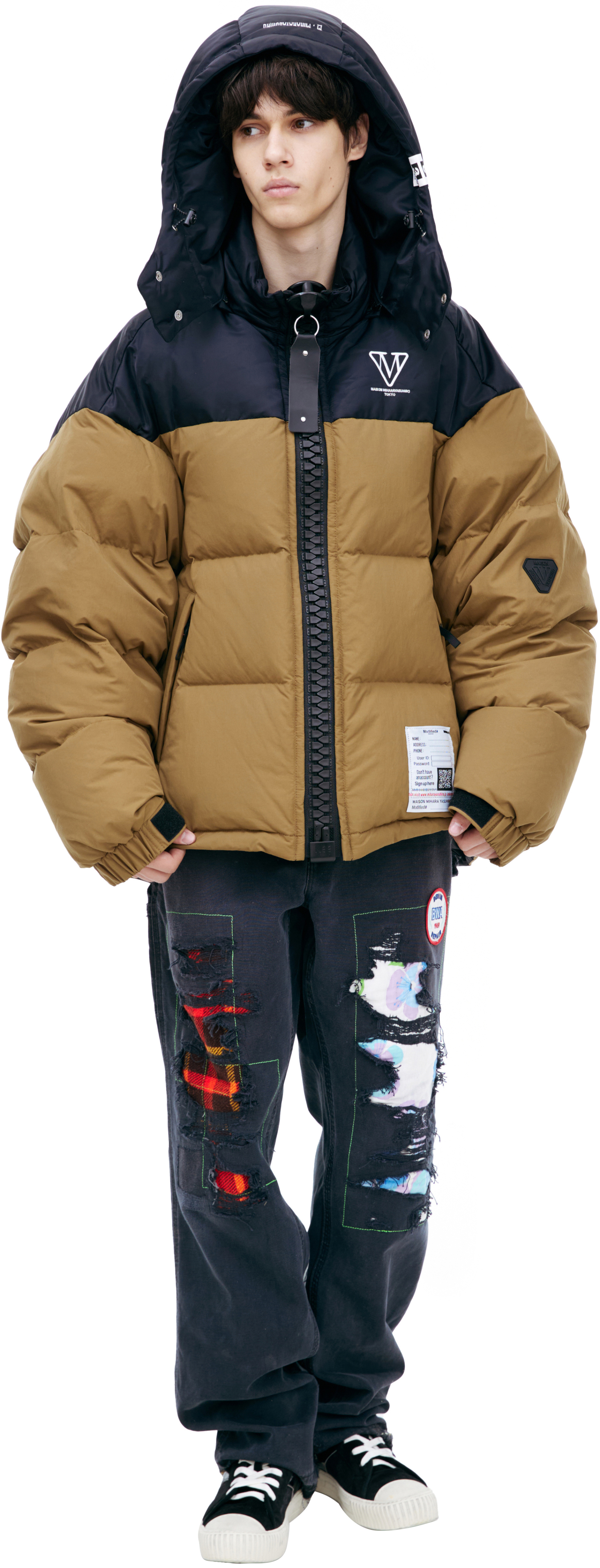 Maison Mihara Yasuhiro Oversize down jacket with patch