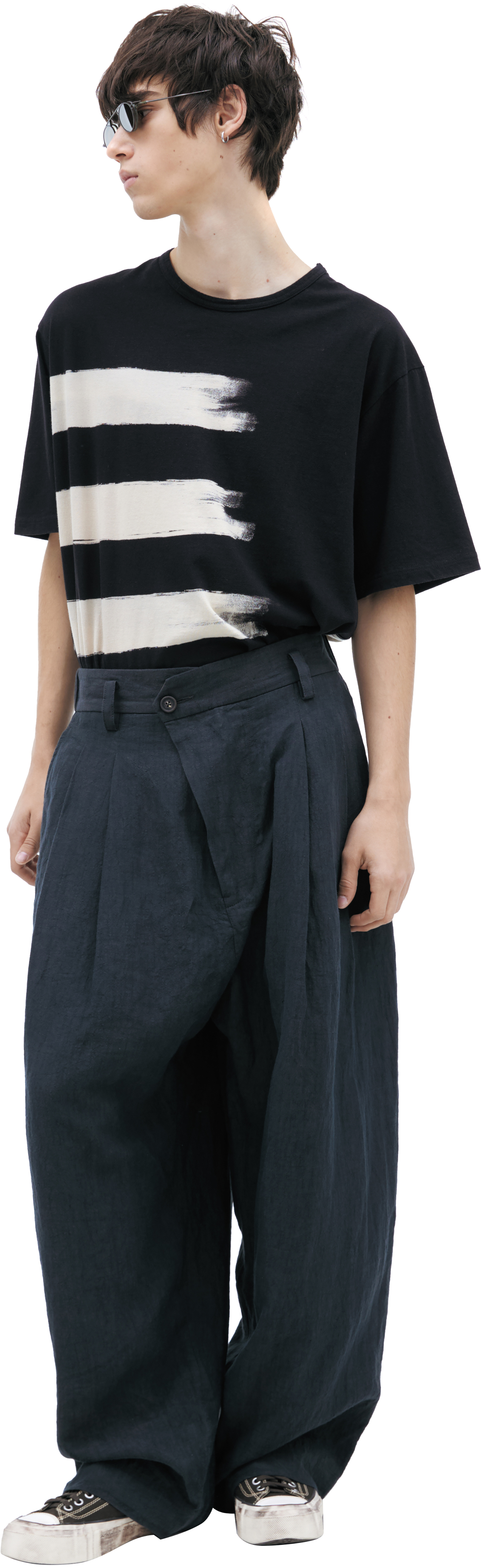 Ziggy Chen Asymmetrical linen trousers