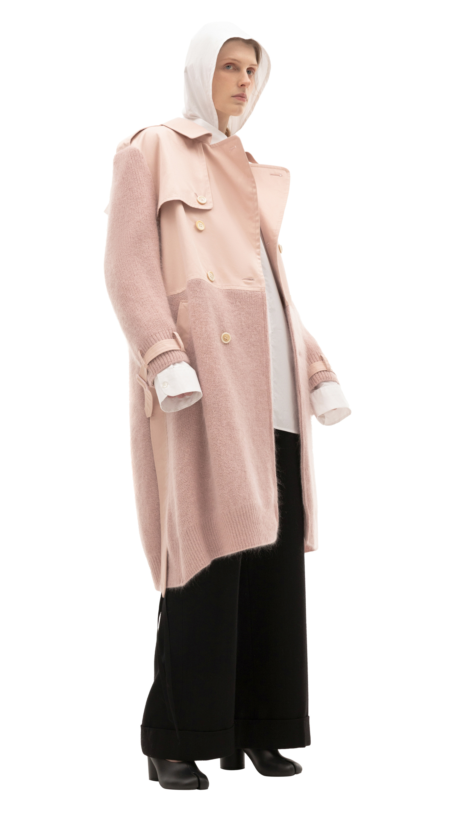 Undercover Partly Knitted Pink Trench