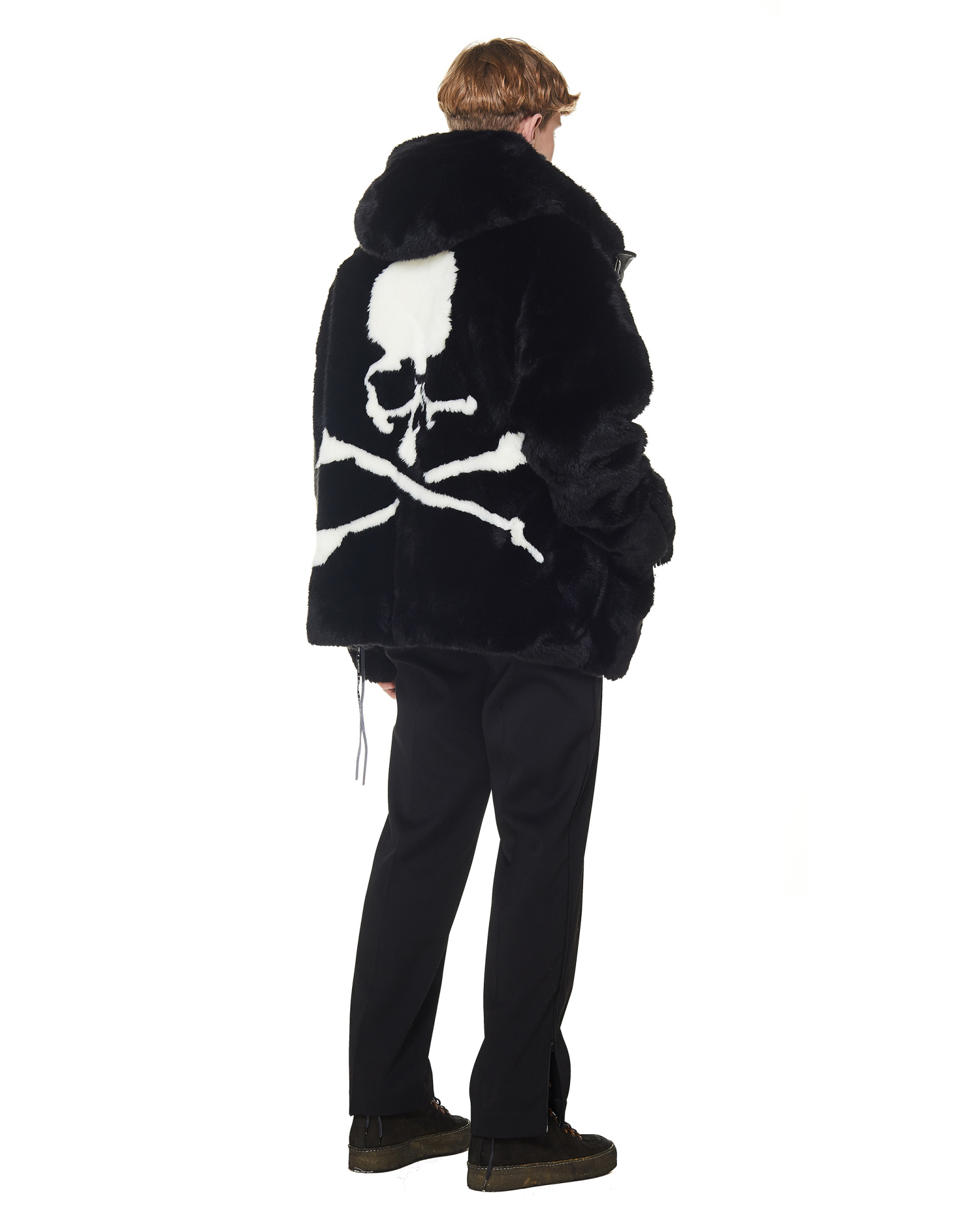Mastermind WORLD Black Faux Fur Skull Jacket