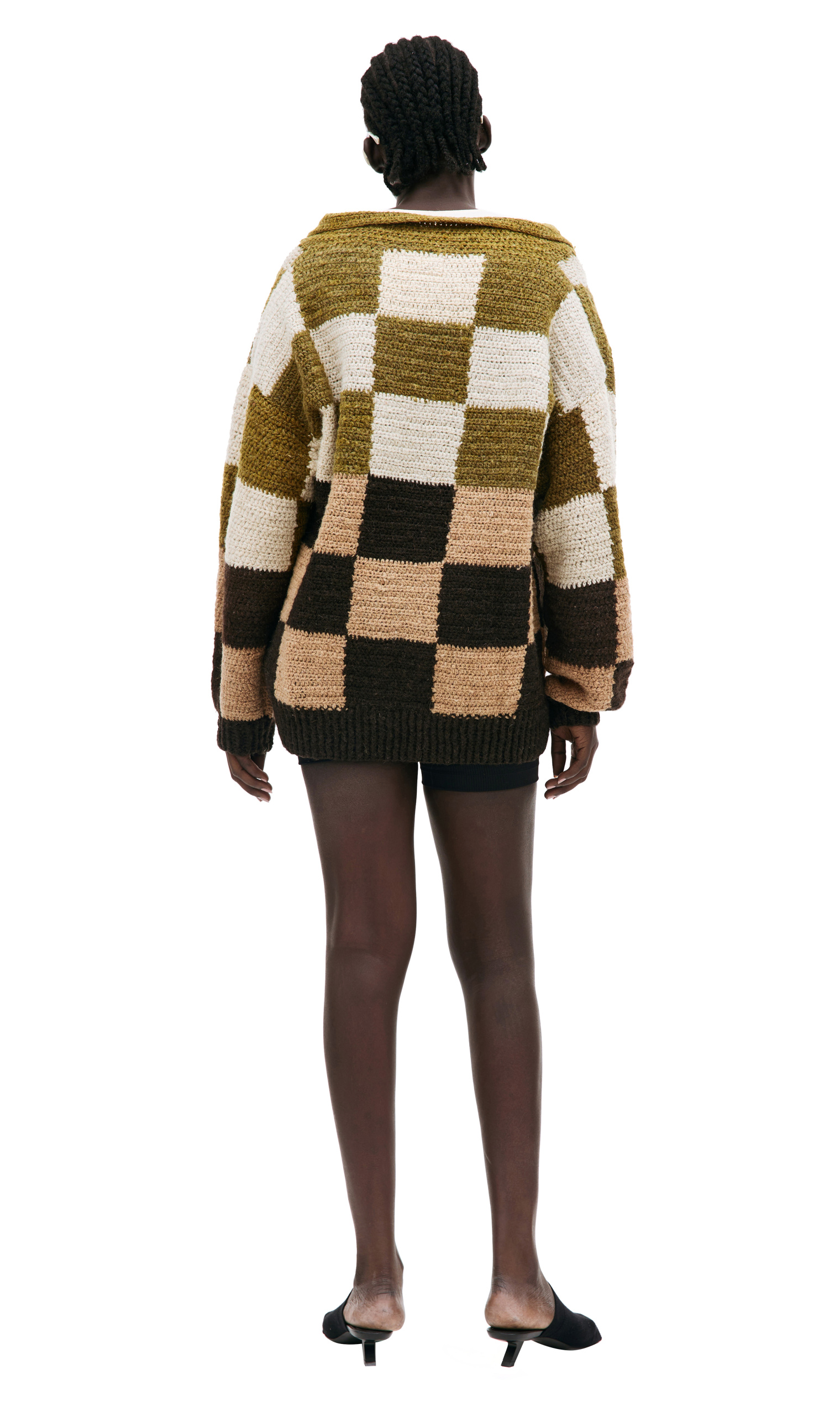 KARU RESEARCH Wool knitted check sweater