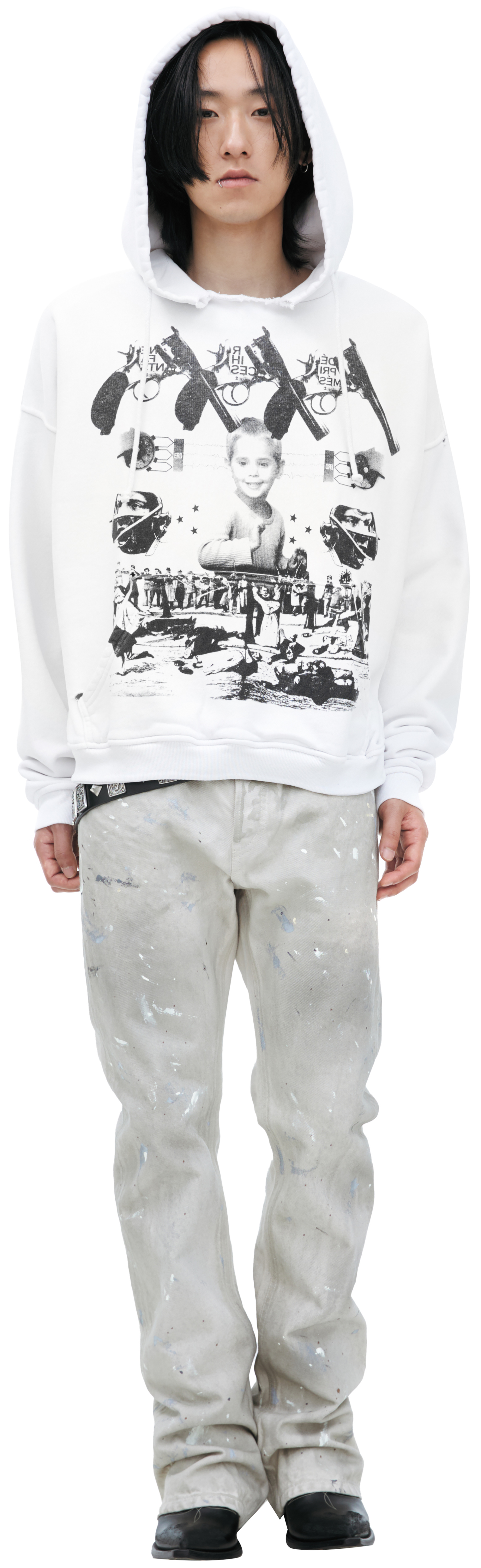 Enfants Riches Déprimés White print hoodie
