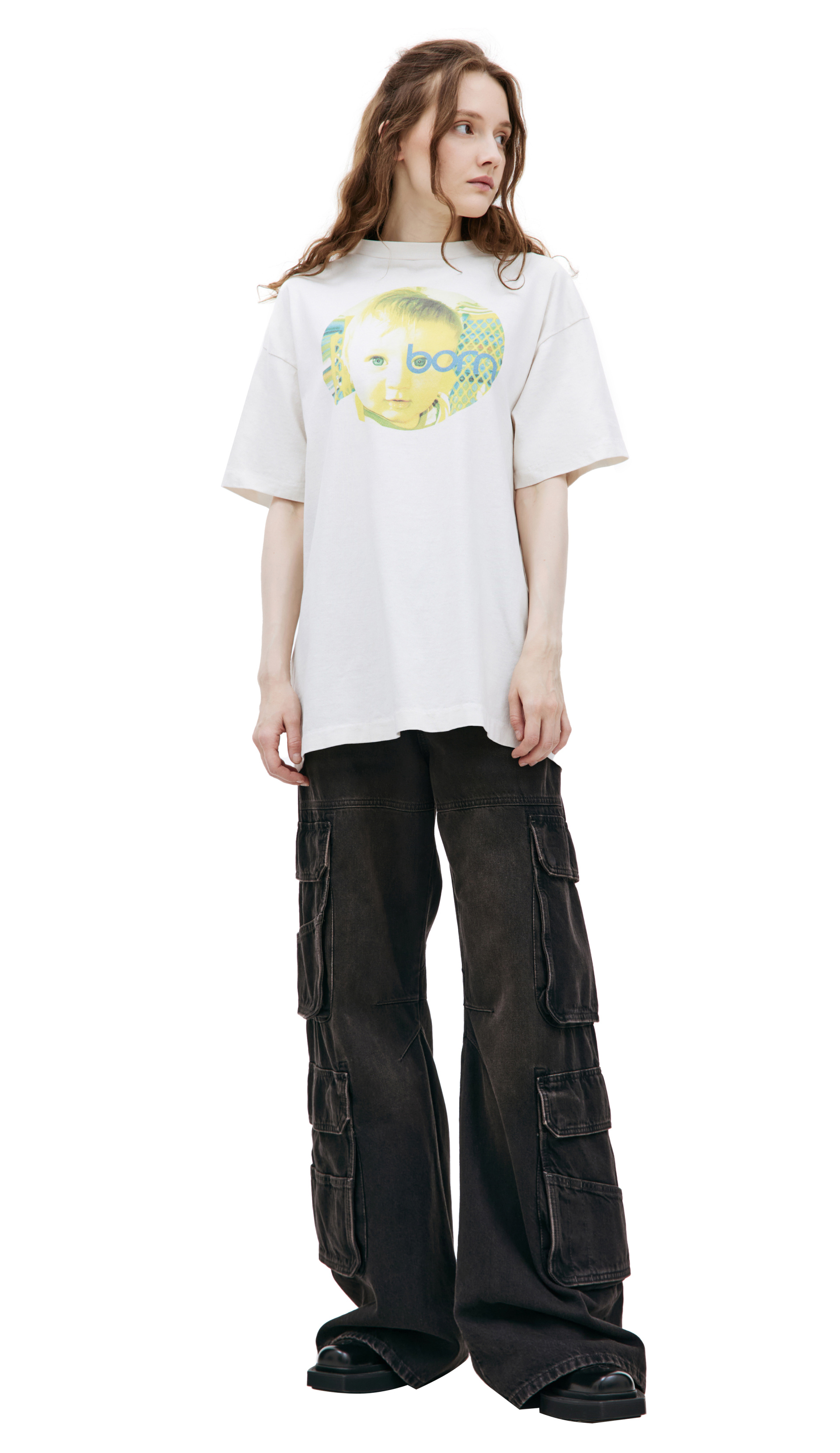 Buy Balenciaga Kids men navy blue cotton longsleeve for $118
