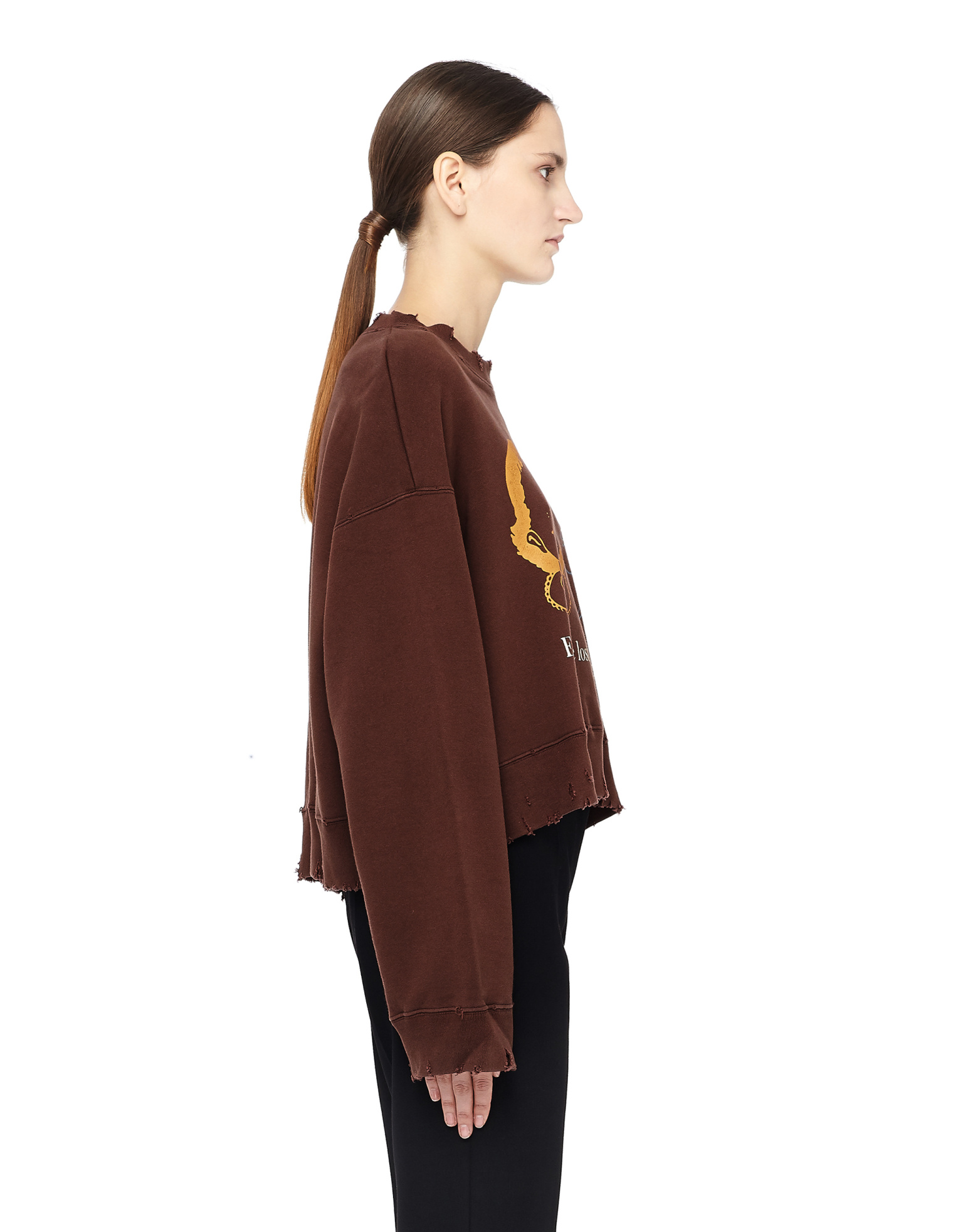 Undercover Printed Cropped Cotton Sweatshirt