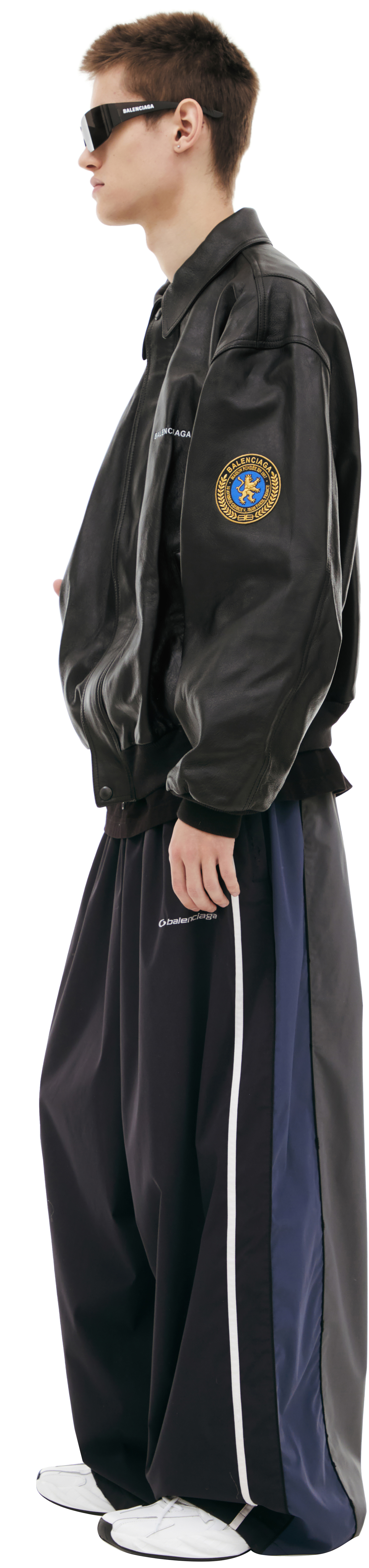 Balenciaga Leather jacket with patches