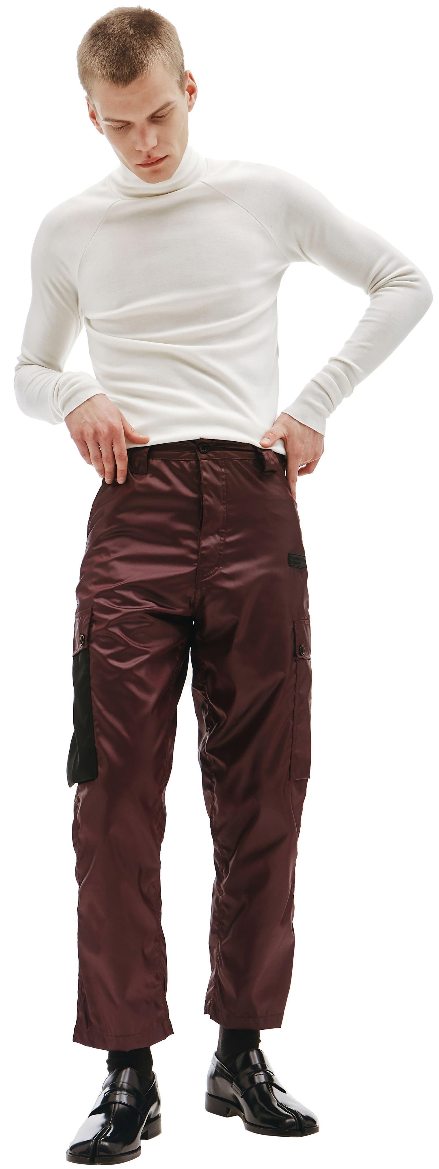 Enfants Riches Deprimes Nylon Burgundy Cargo Trousers