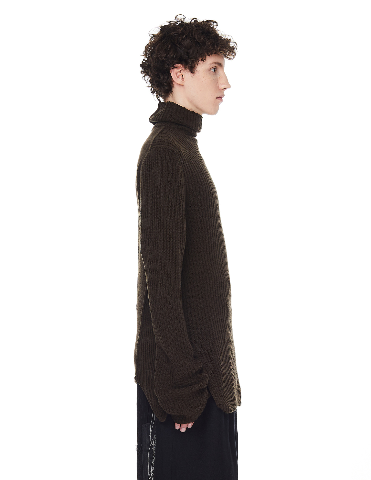 Ann Demeulemeester Khaki Turtleneck Sweater