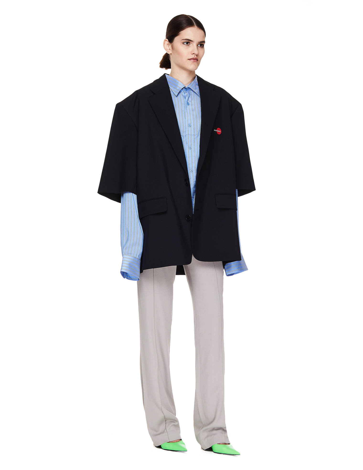 Balenciaga Черный пиджак Uniform с короткими рукавами