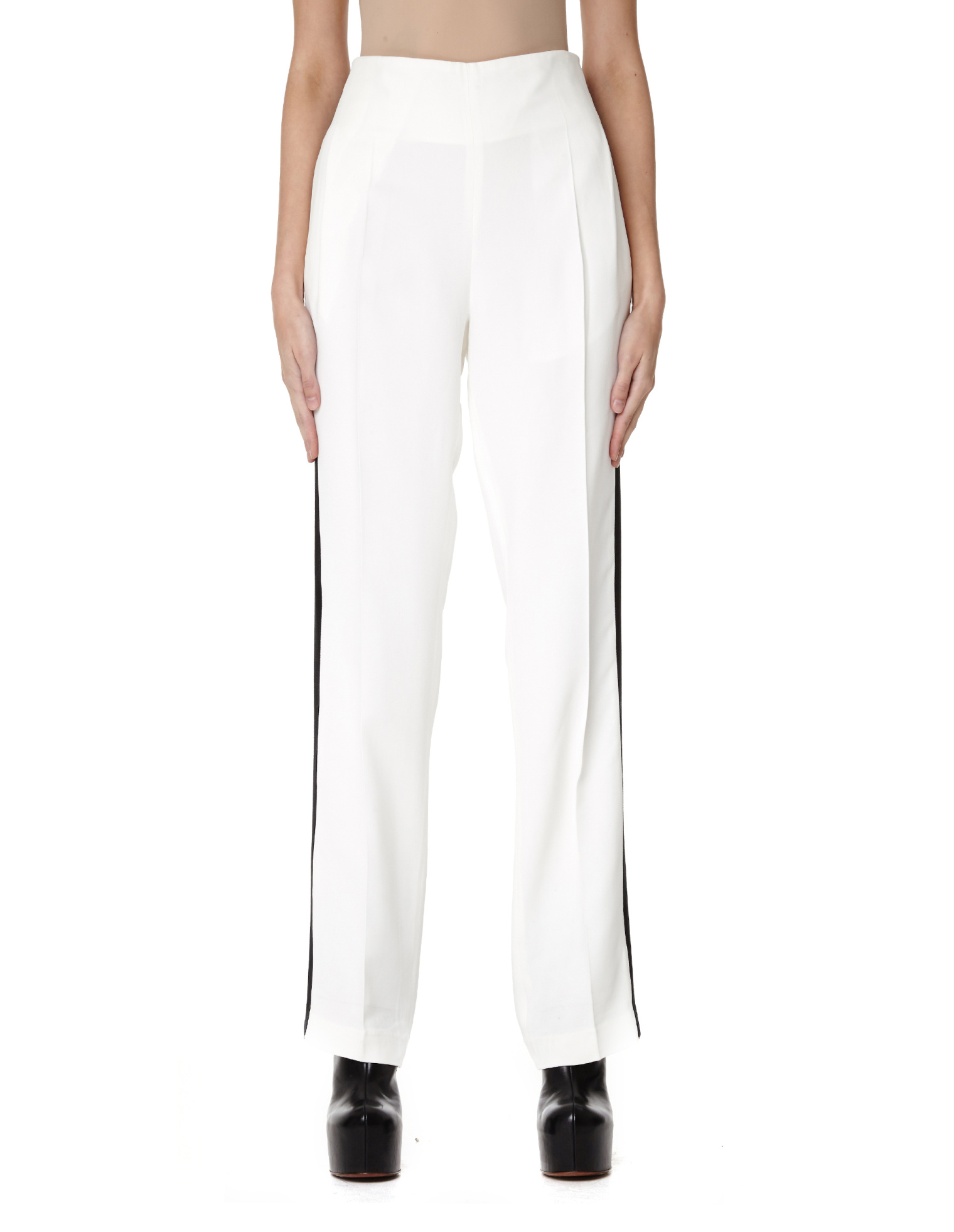 Haider Ackermann Wide-leg Striped White Pants