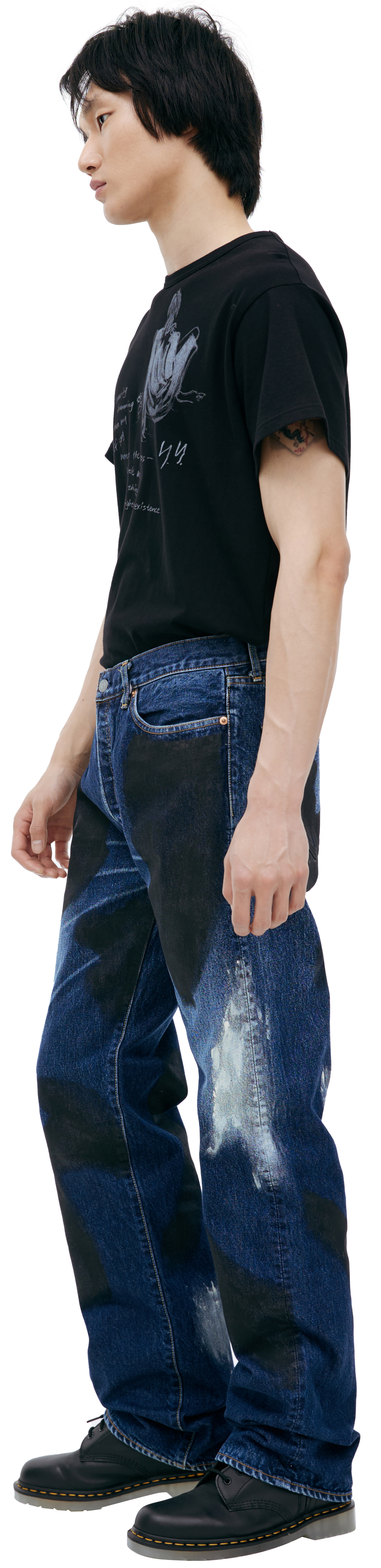 Yohji Yamamoto Paint effect jeans