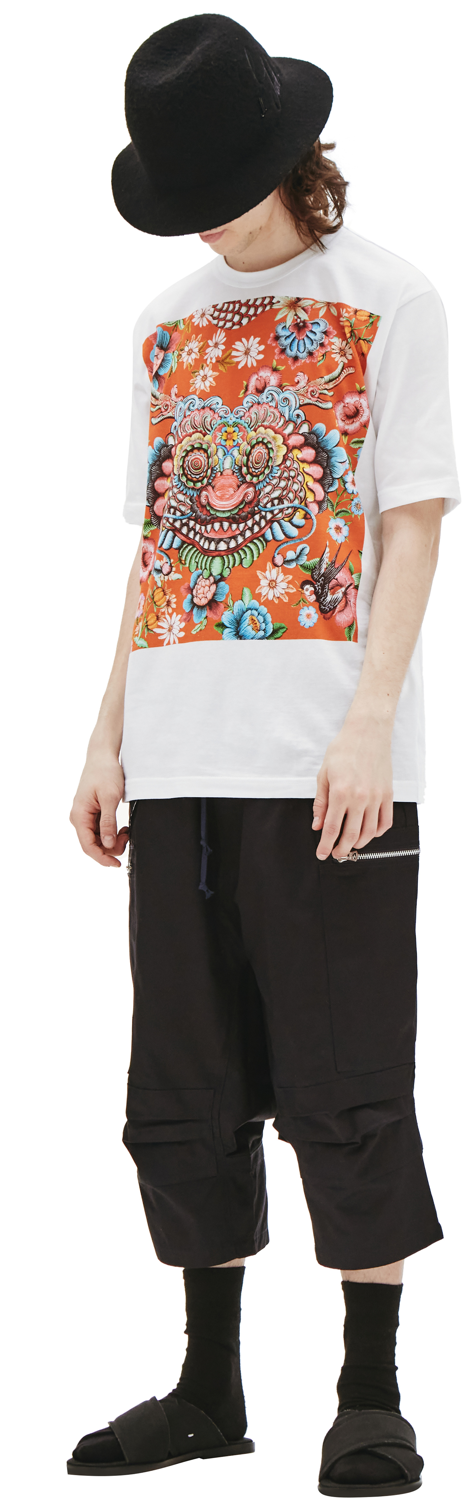 Junya Watanabe Хлопковая футболка с принтом дракона
