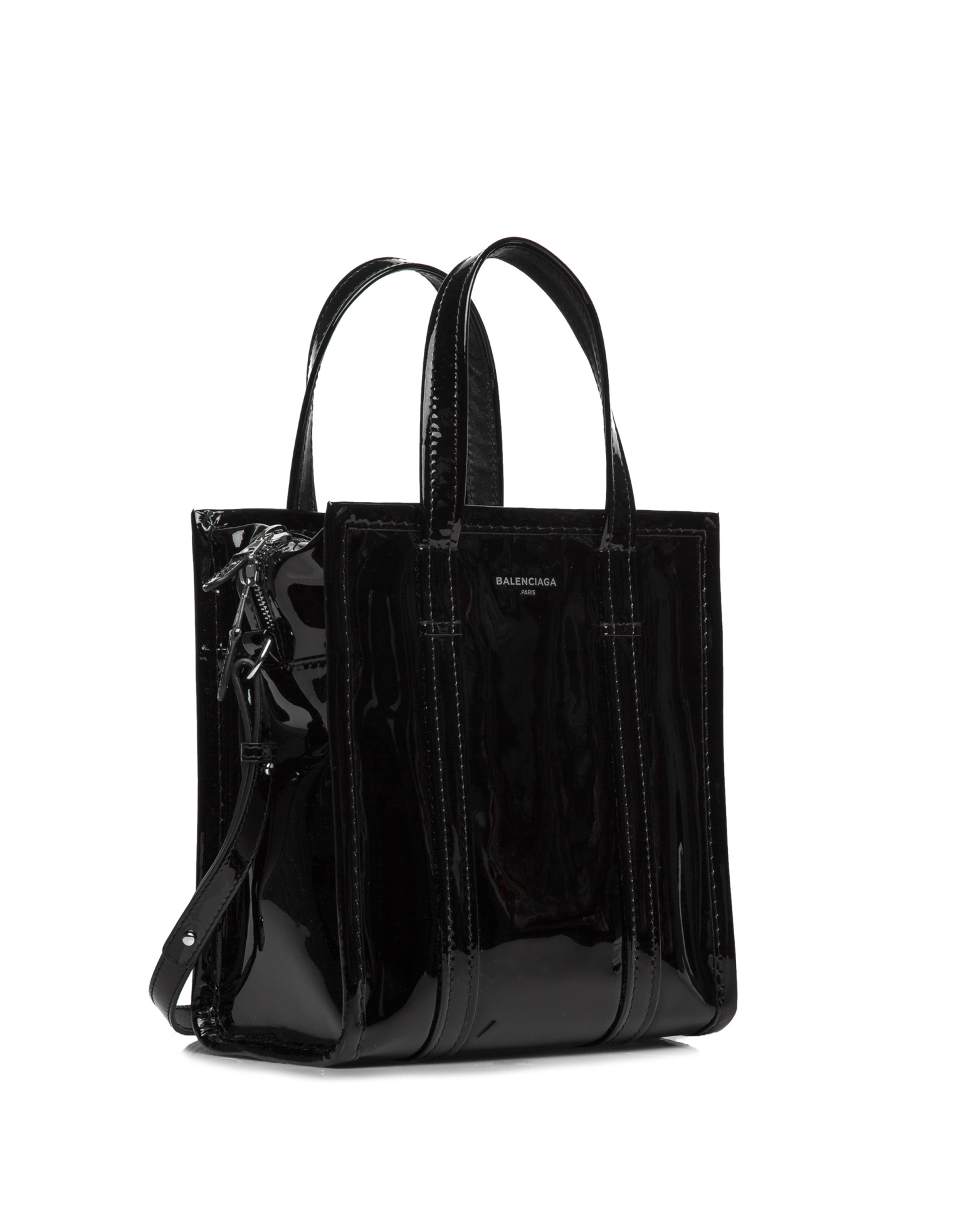 Balenciaga Bazar Small patent leather bag