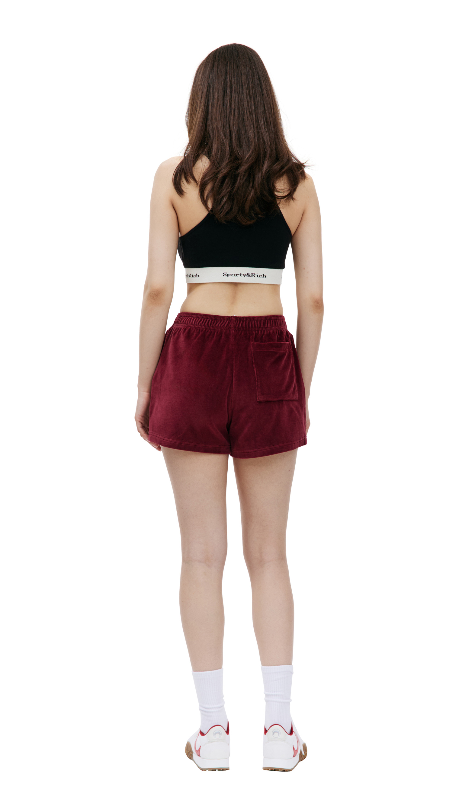 SPORTY & RICH SRC velour shorts