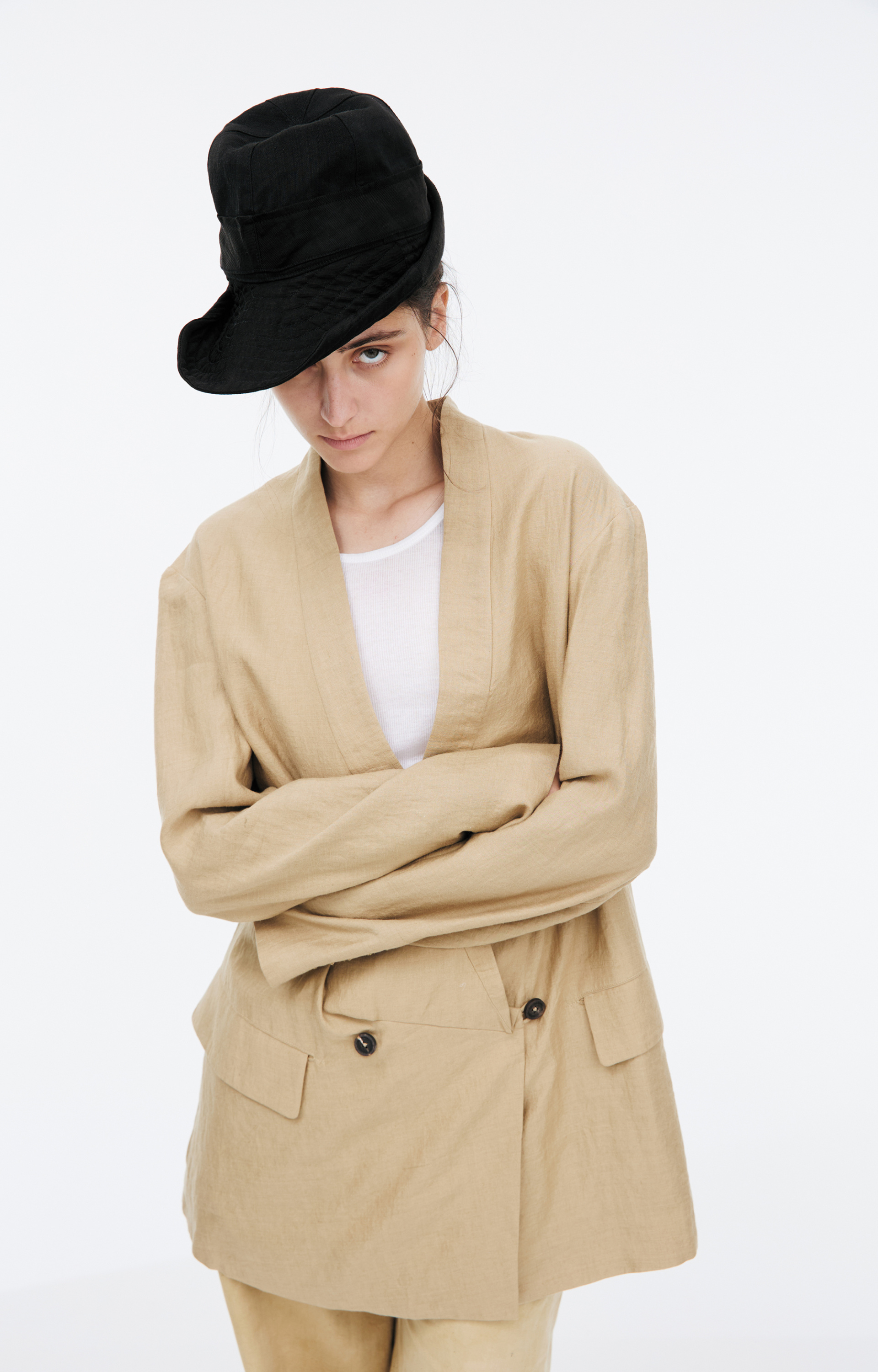 Ziggy Chen Double-breasted linen jacket