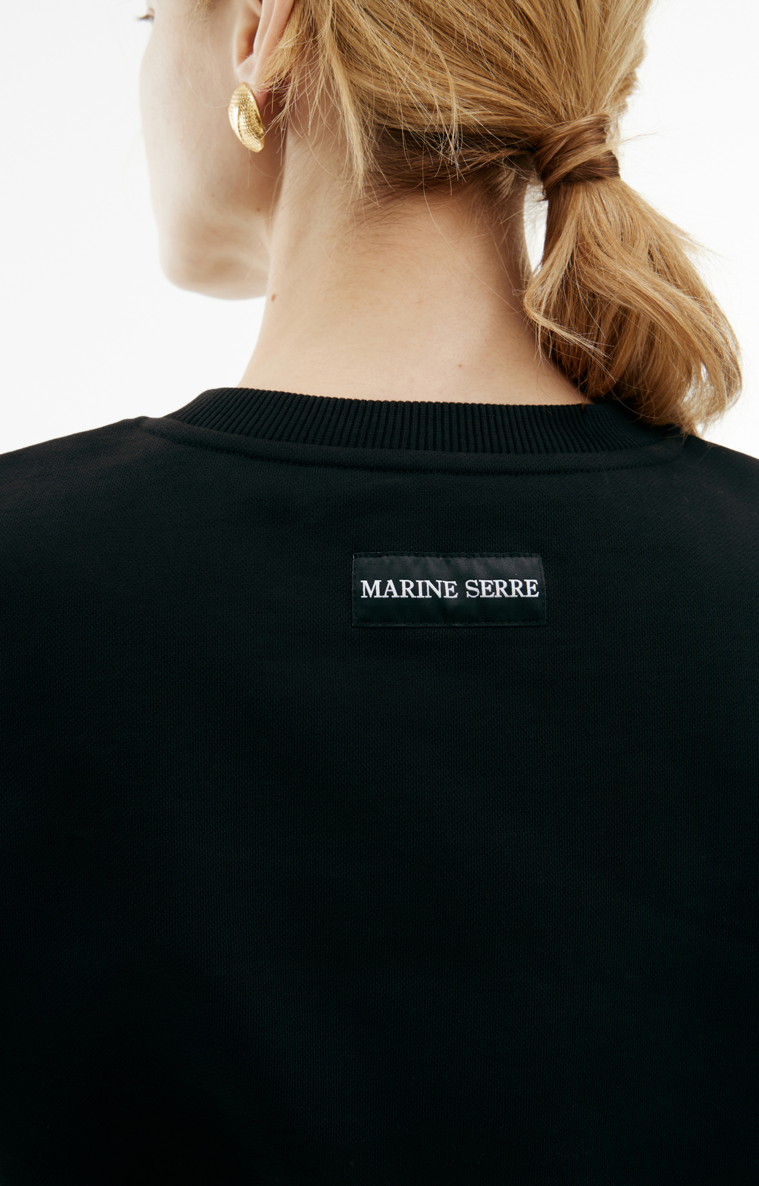 MARINE SERRE Black logo T-shirt