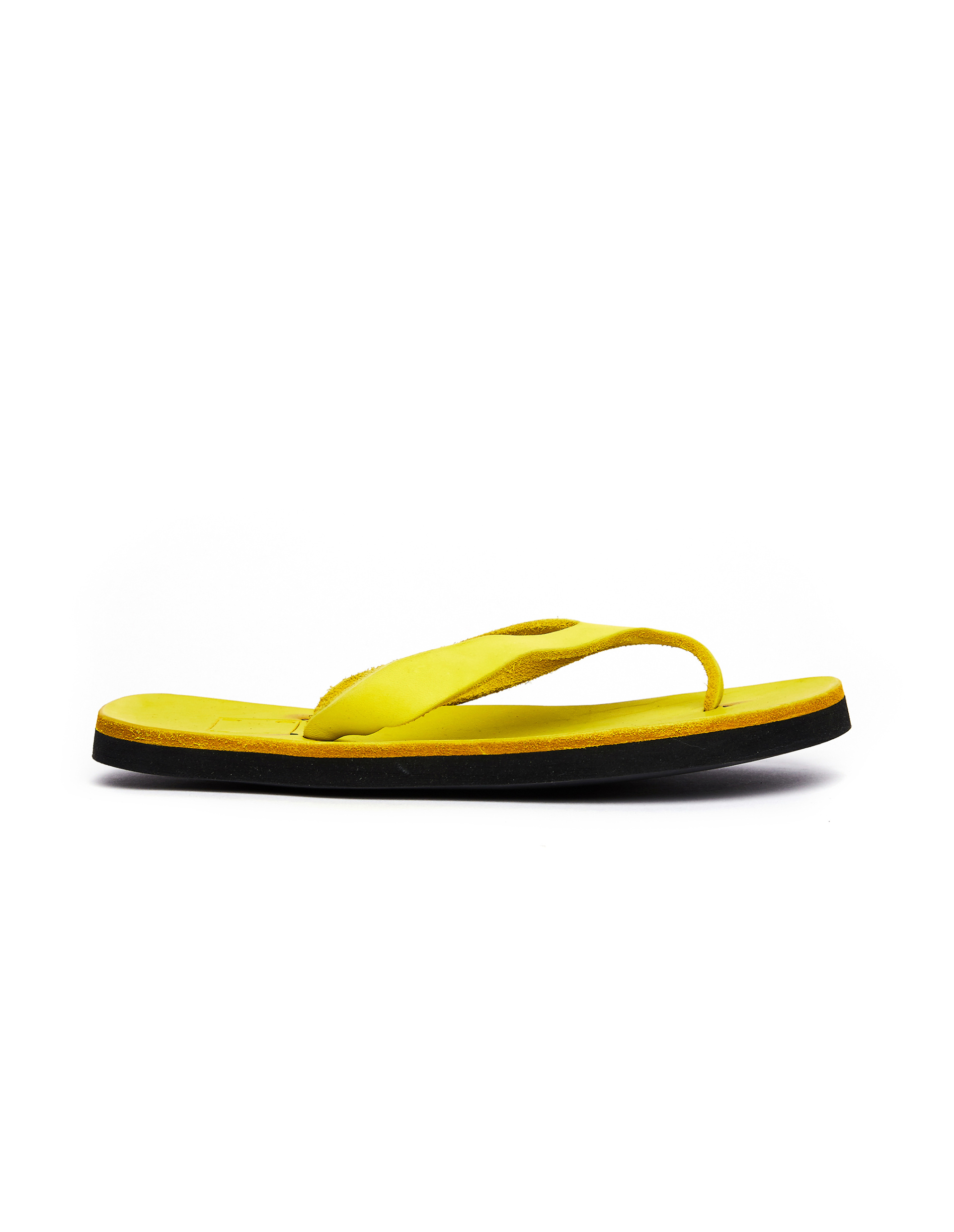 Guidi Yellow Leather Flip Flops