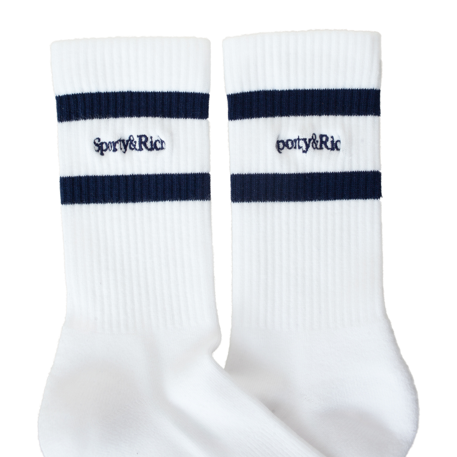 SPORTY & RICH Logo embroidered socks