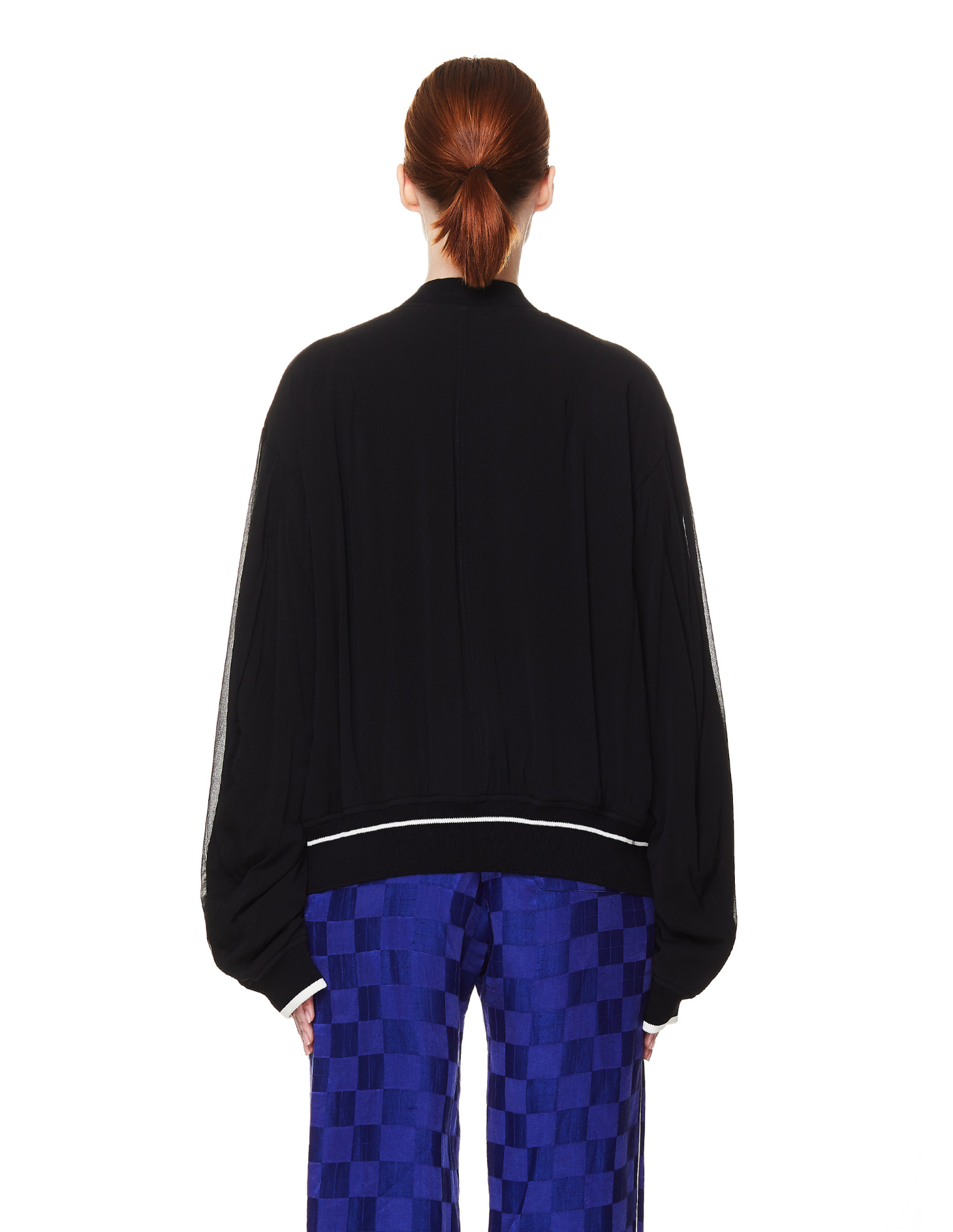 Haider Ackermann Black Silk Bomber Jacket