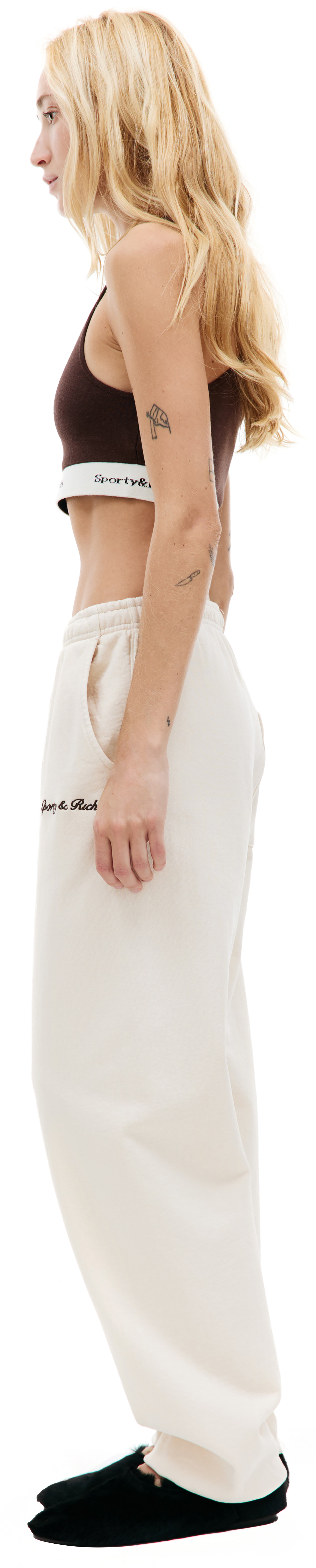 SPORTY & RICH Logo embroidered sweatpants