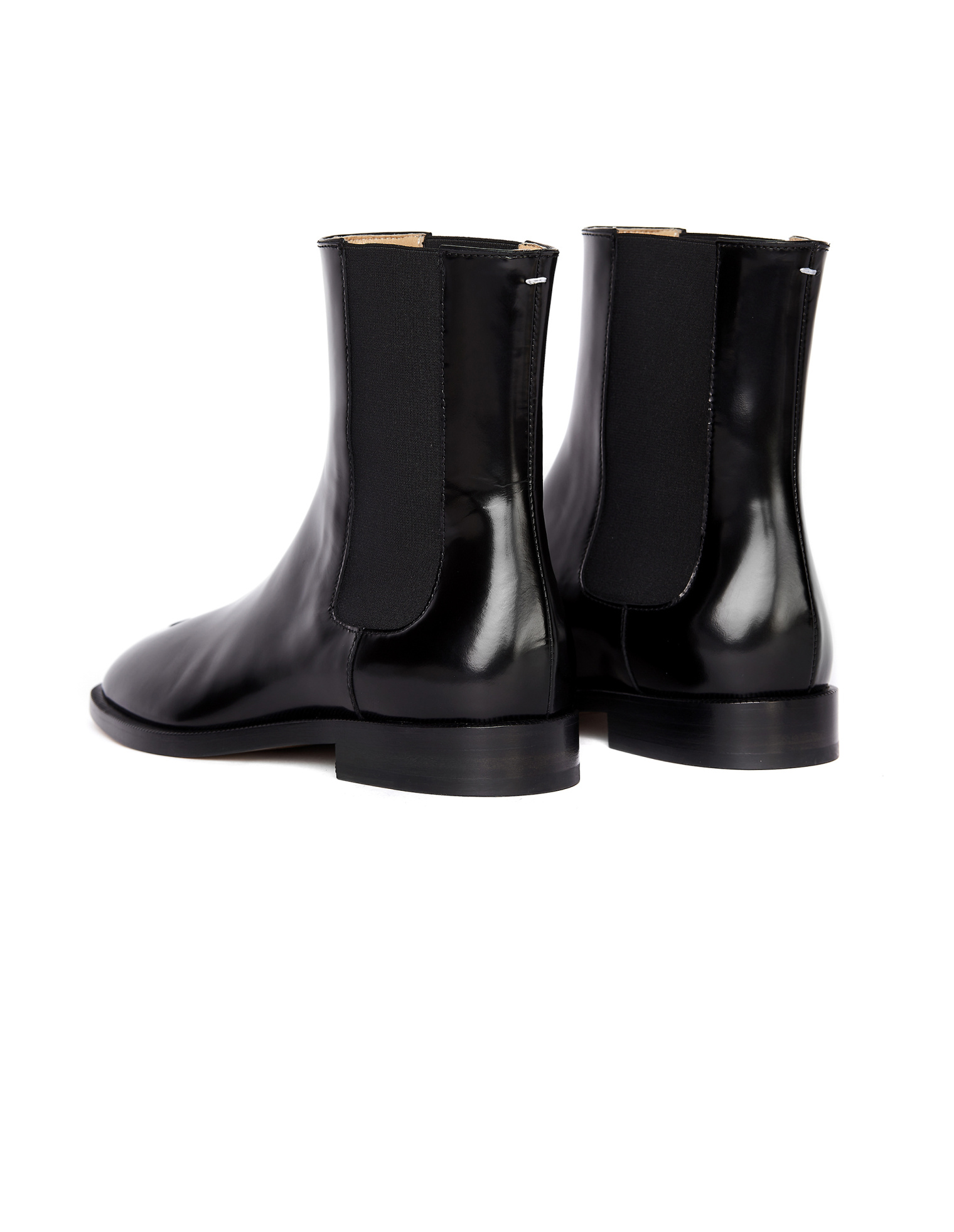 Maison Margiela Черные лакированные ботинки Tabi
