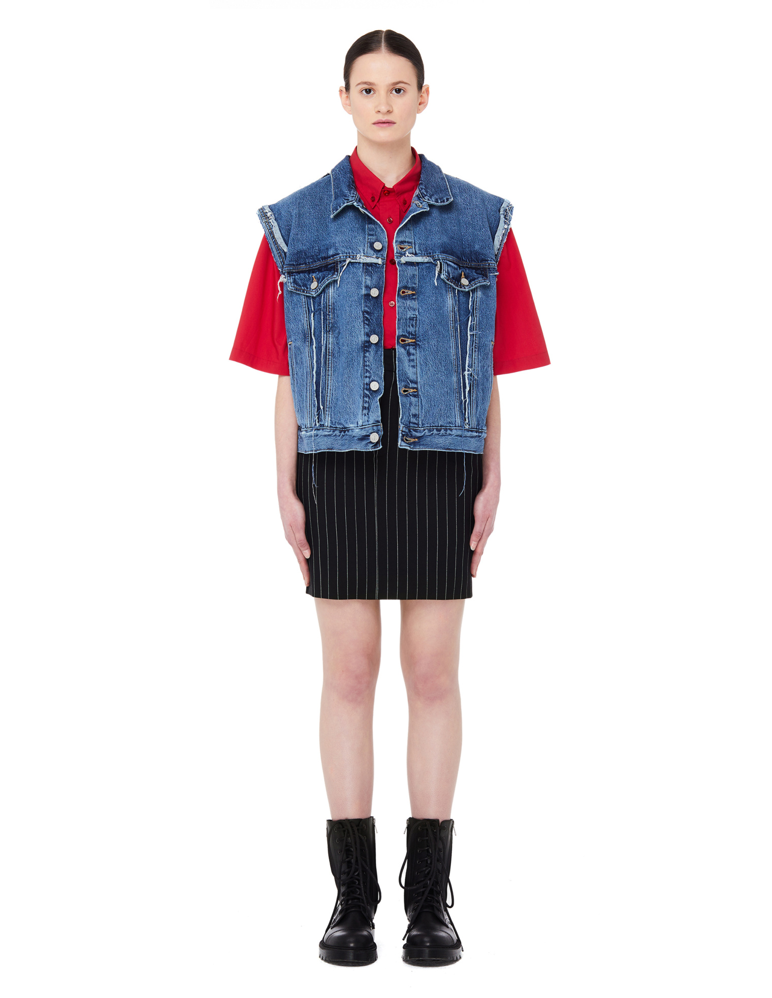 VETEMENTS Жилет из выстиранного денима