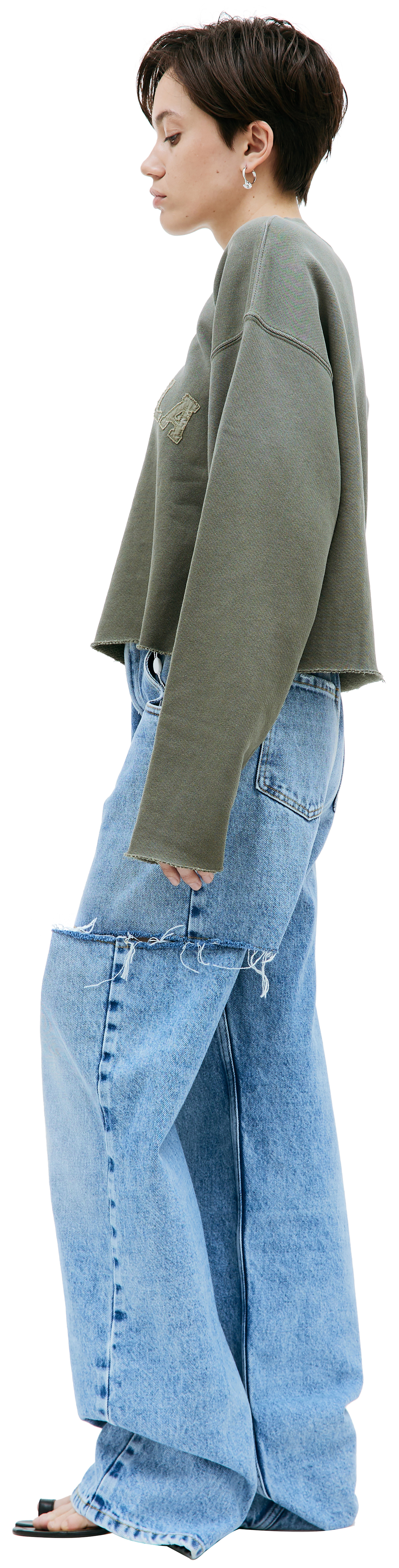 Maison Margiela Cropped sweatshirt with logo