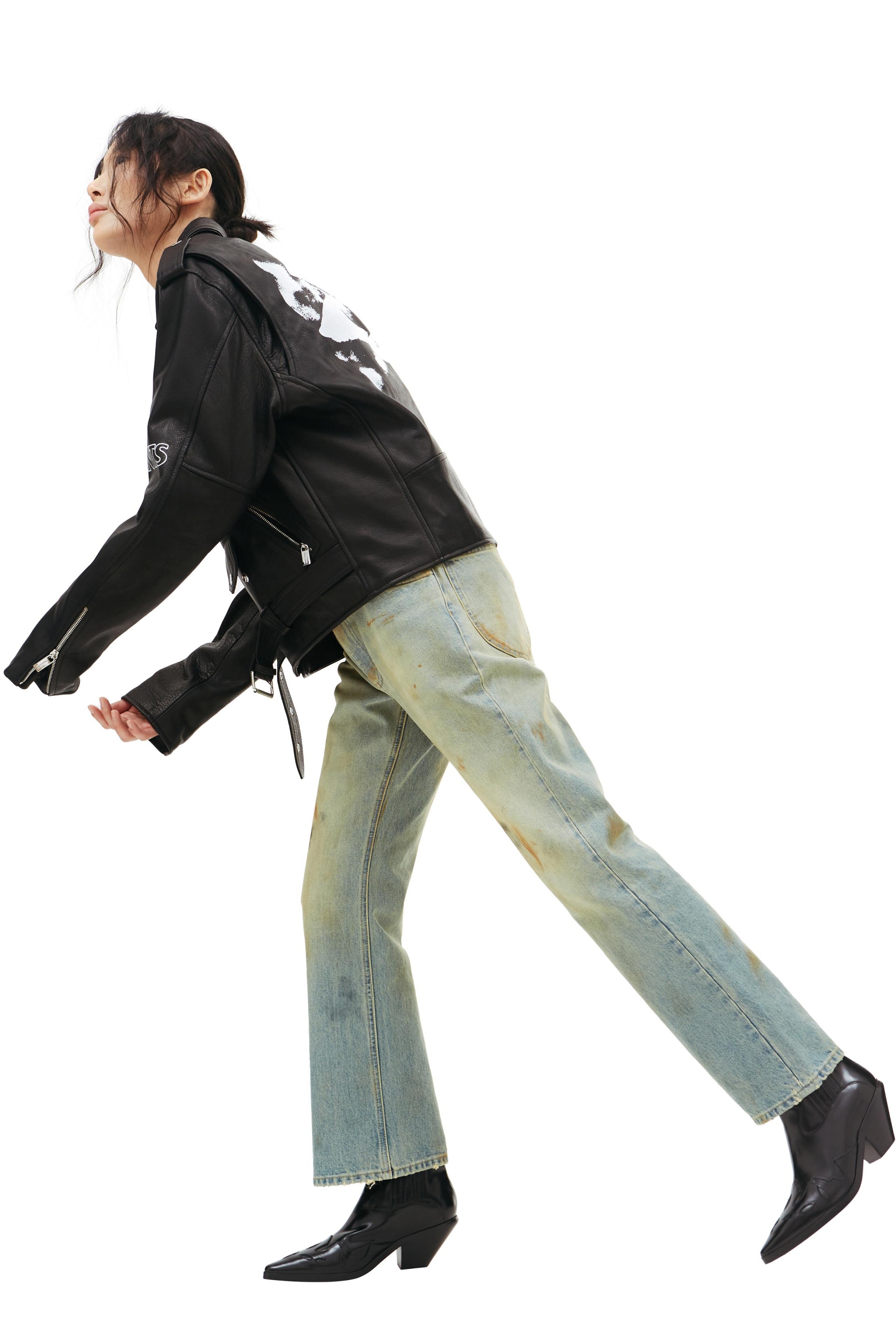 Enfants Riches Déprimés Rose print moto jacket