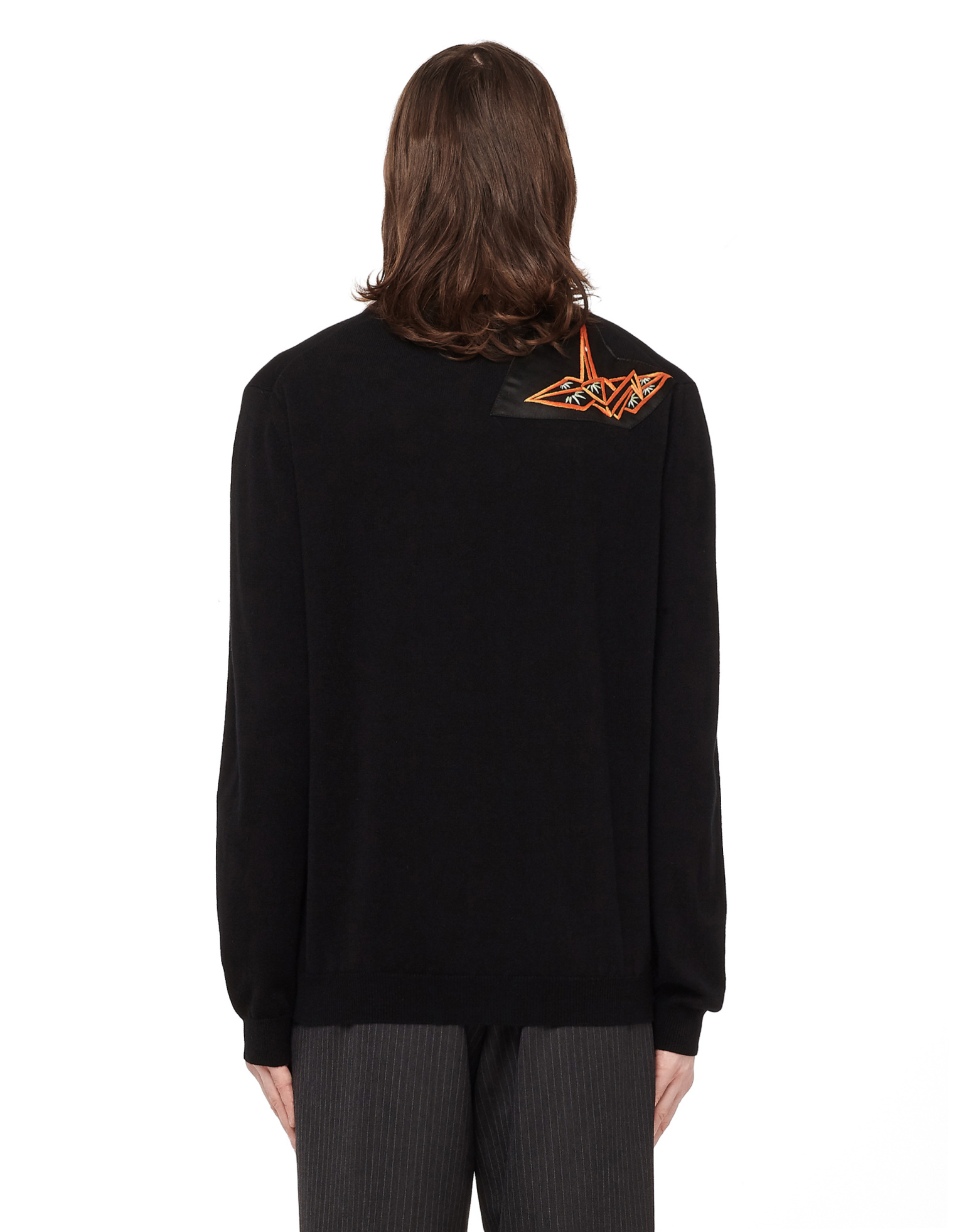 Blackyoto Cashmere Jumper with Shoulder Patch