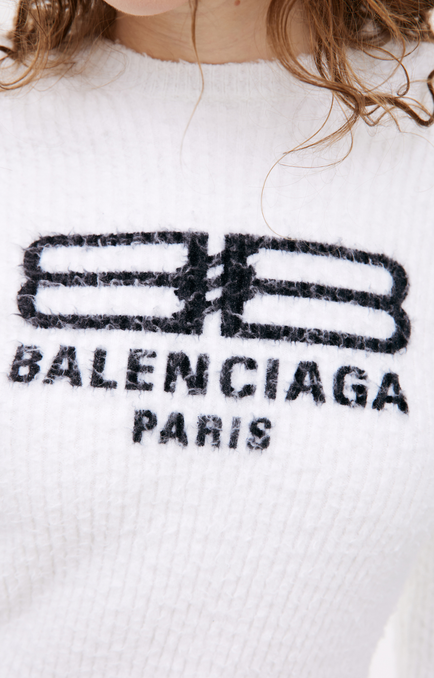 Buy Balenciaga women white logo sweater for 1 360 online on SV77 706311 T3250 9040