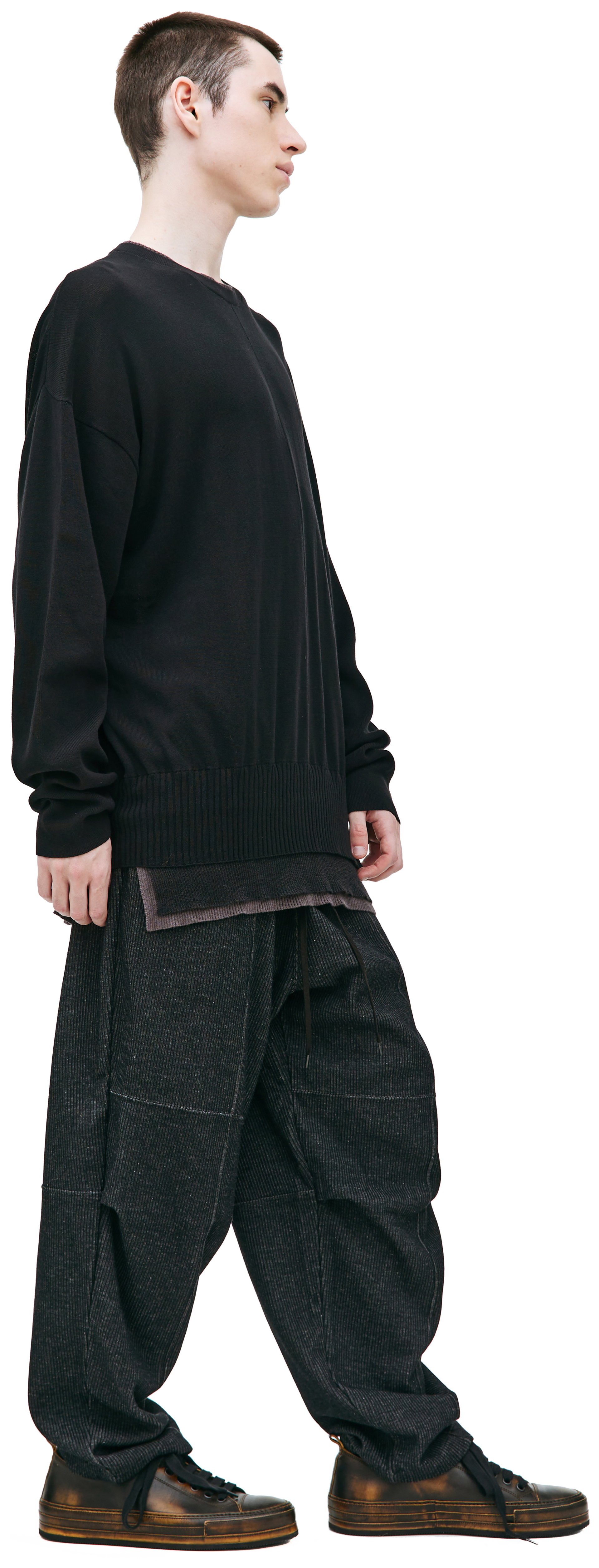 The Viridi-Anne Layered ribbed sweater